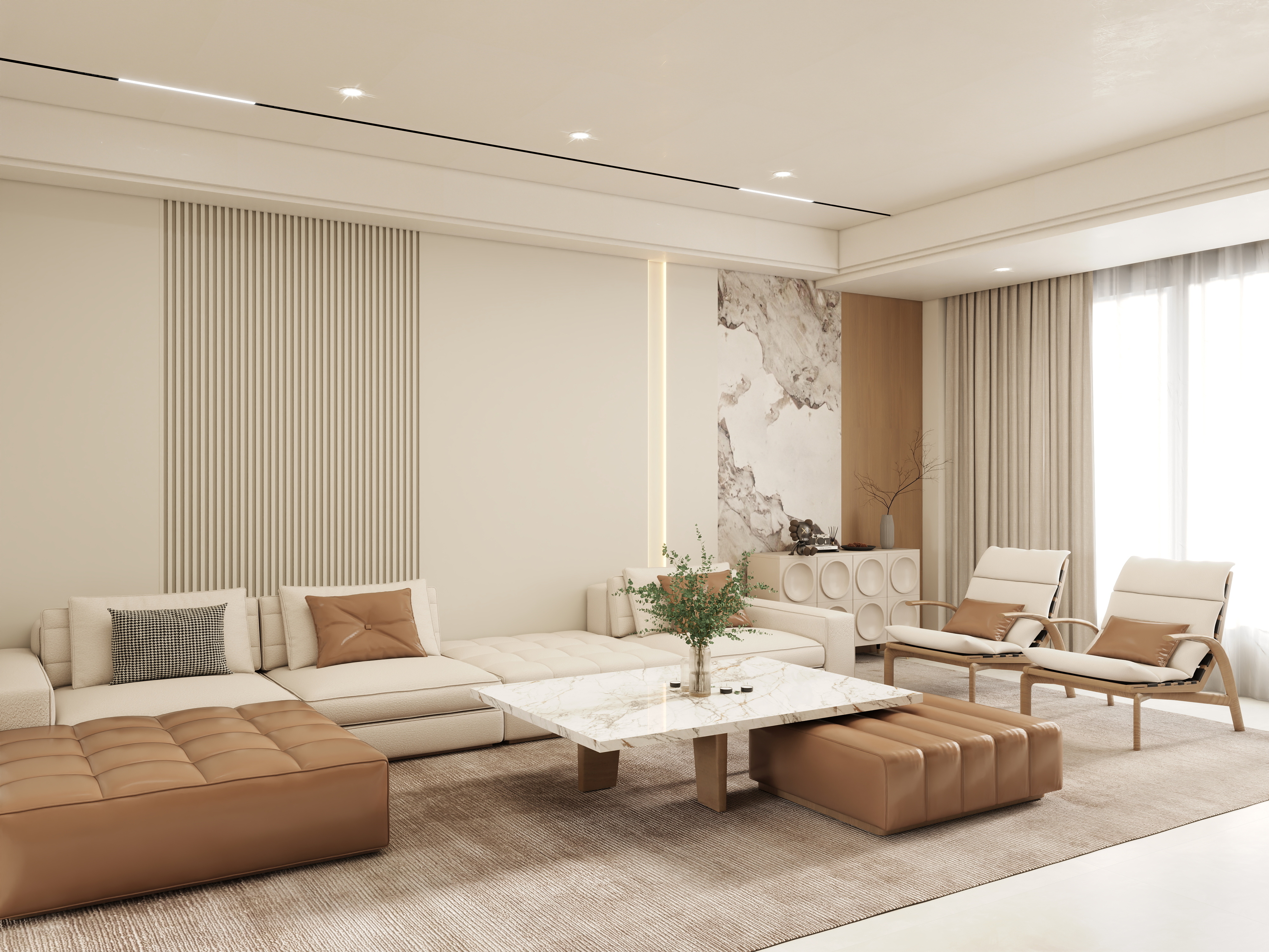 壹诺设计工作室-自建房奶油风-装修设计方案