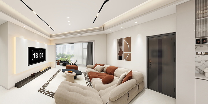 雨落听风丶-128平现代奶油混-装修设计方案