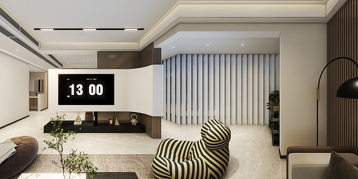 一行室内设计-飞鹿新城5#1 -1701：143平-装修设计方案