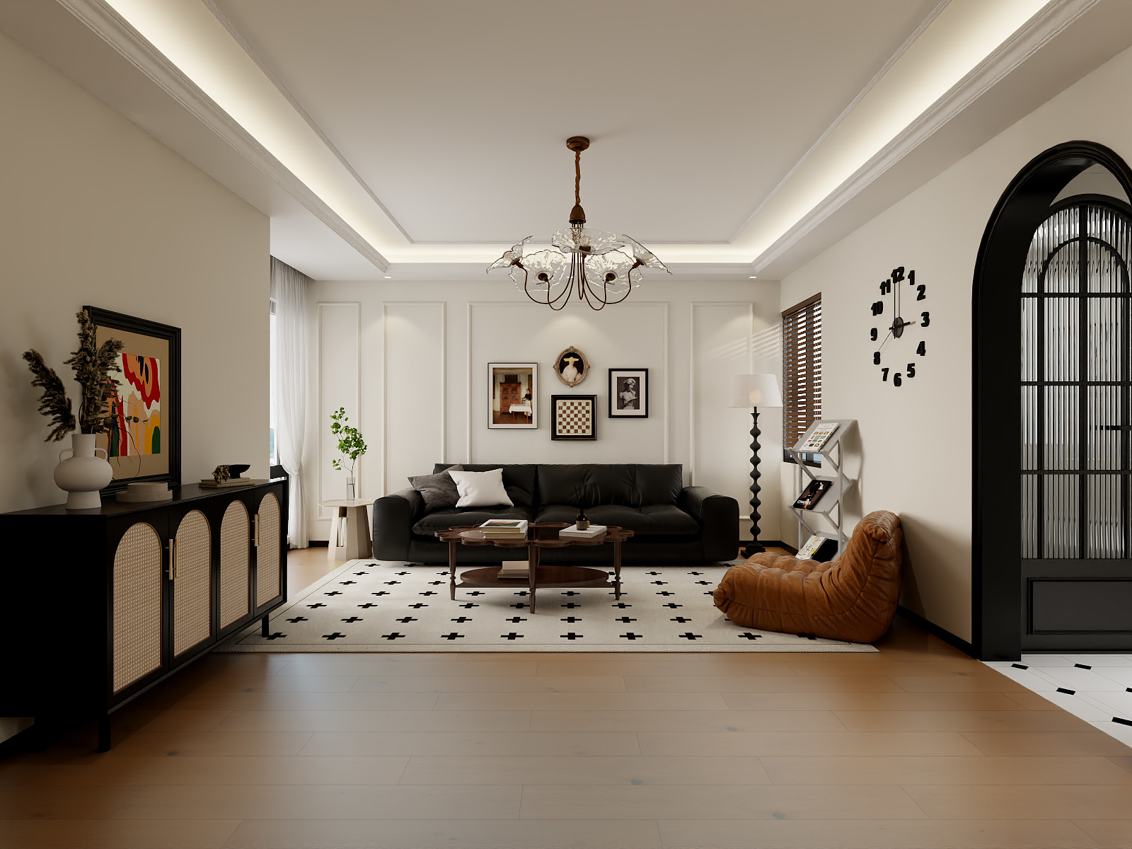 李青越-86平方复古法式两居室装修效果图