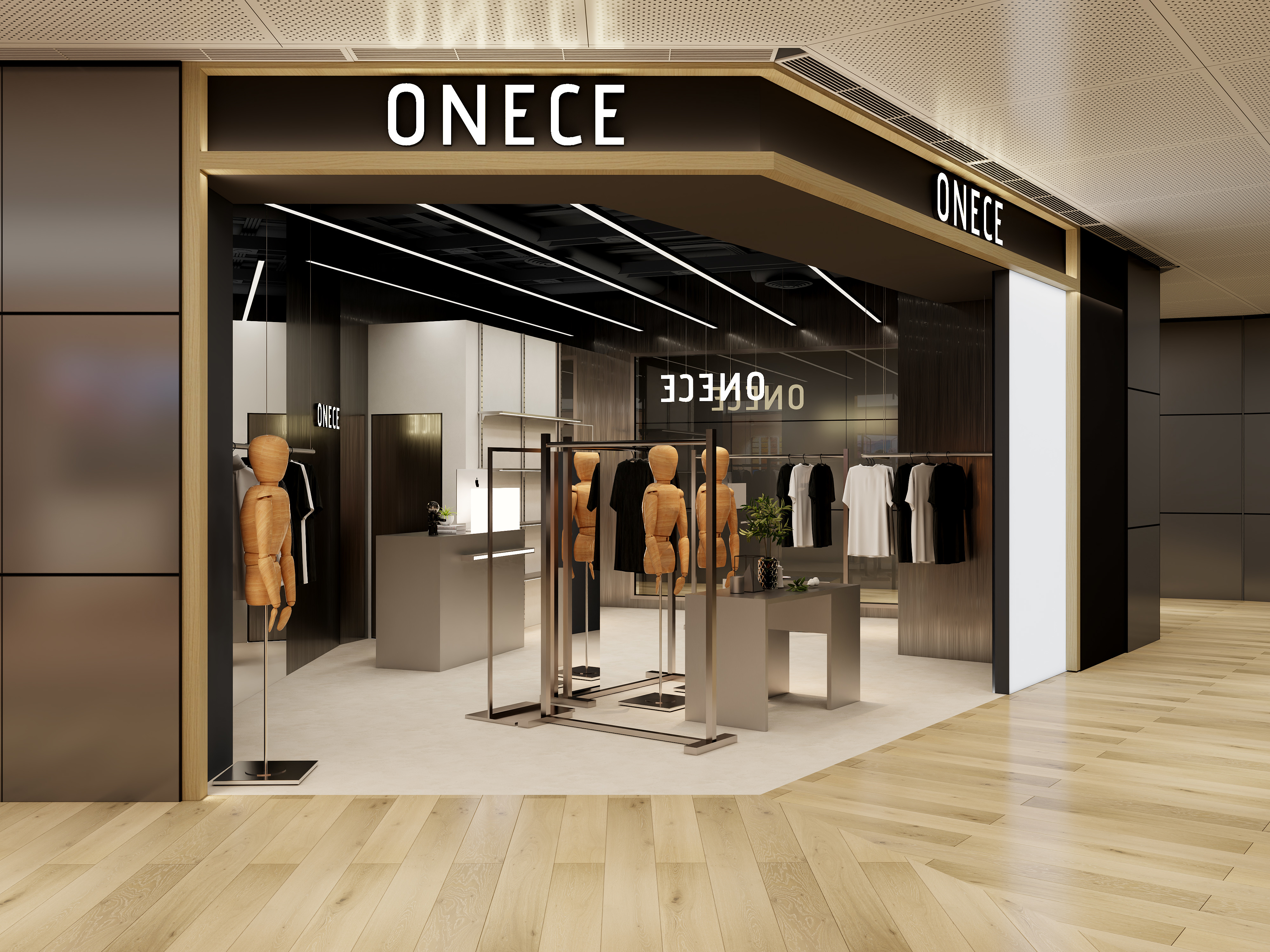 项目制作账号001-ONECE SHOP服装店-装修设计方案