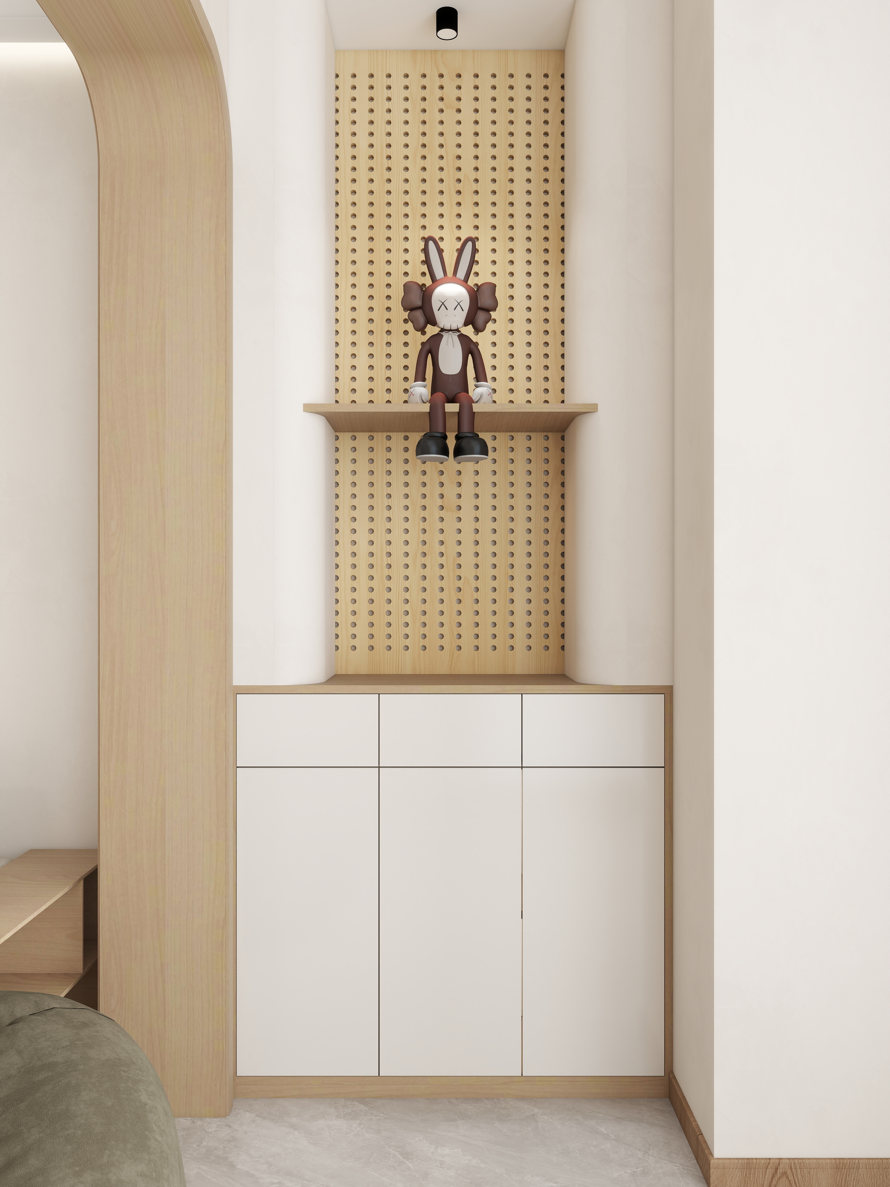 苋明空间@1532821780-90平原木奶油小三室装修效果图