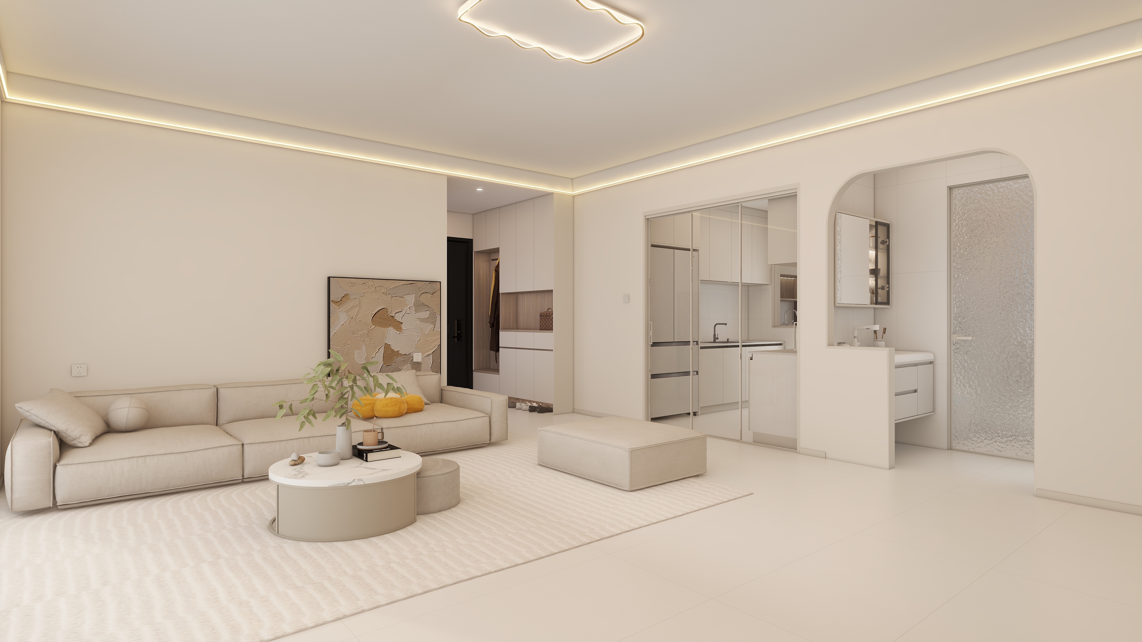 暖瞳家居装饰设计-周至县南宫府住宅小区138㎡4室-装修设计方案