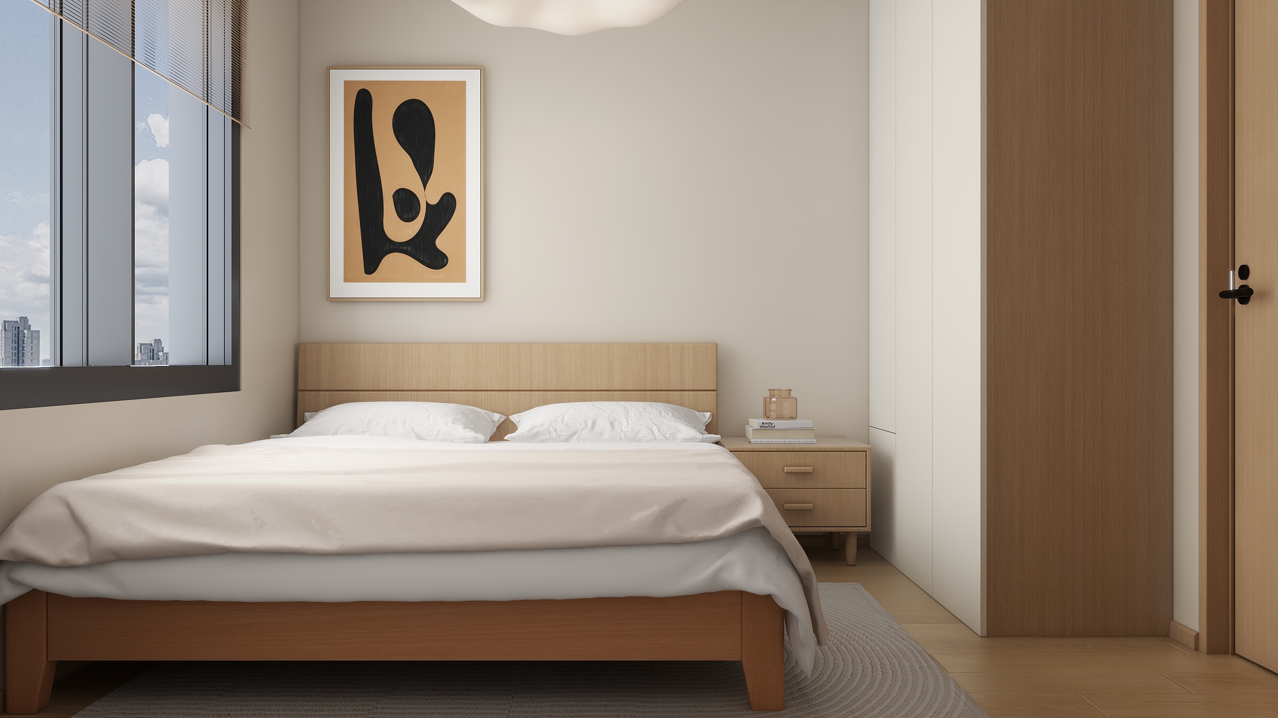 灰灰不画图-禹洲天境84㎡2室装修效果图