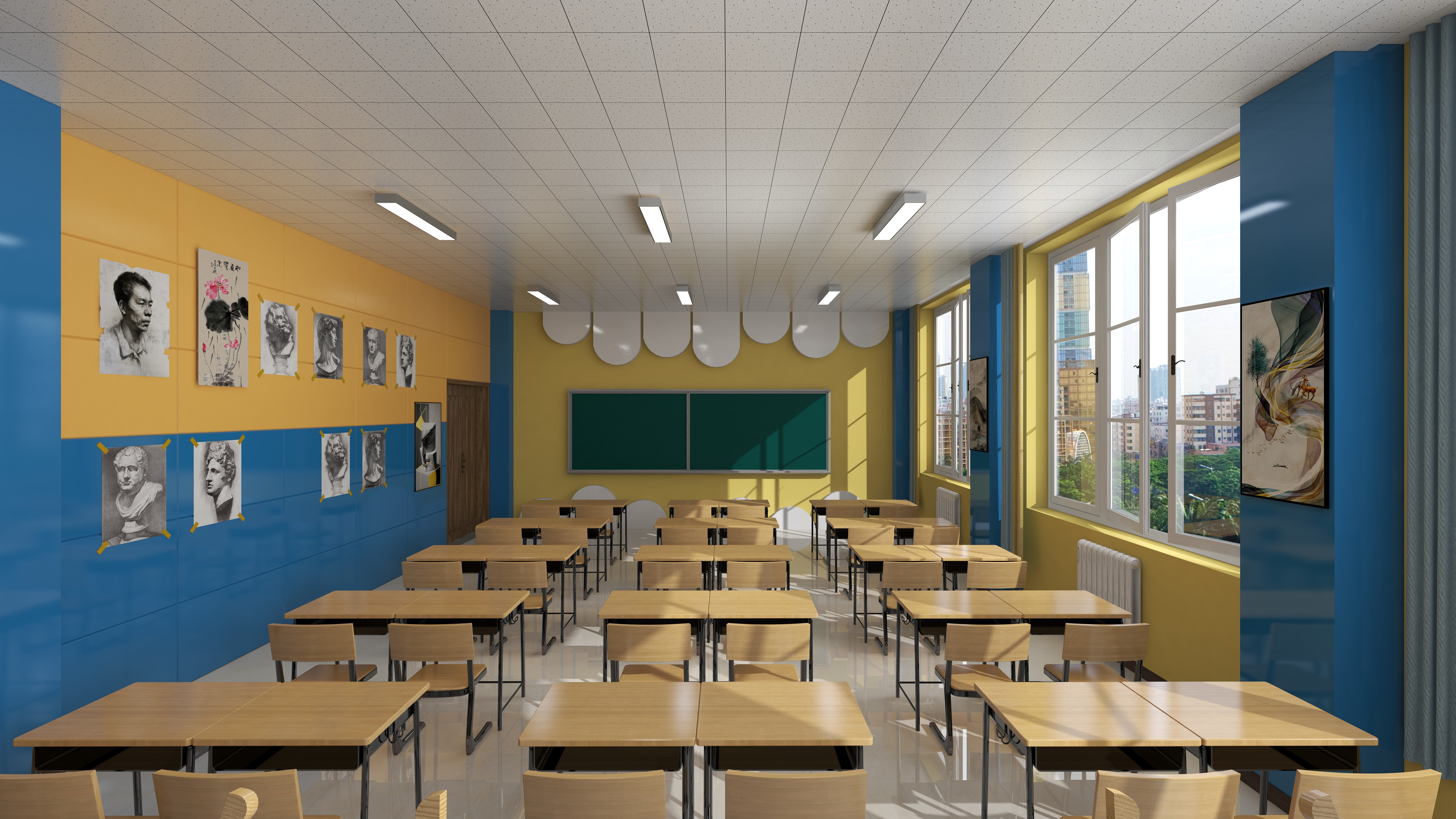 暖瞳家居装饰设计-工装——小学生美术教室-装修设计方案