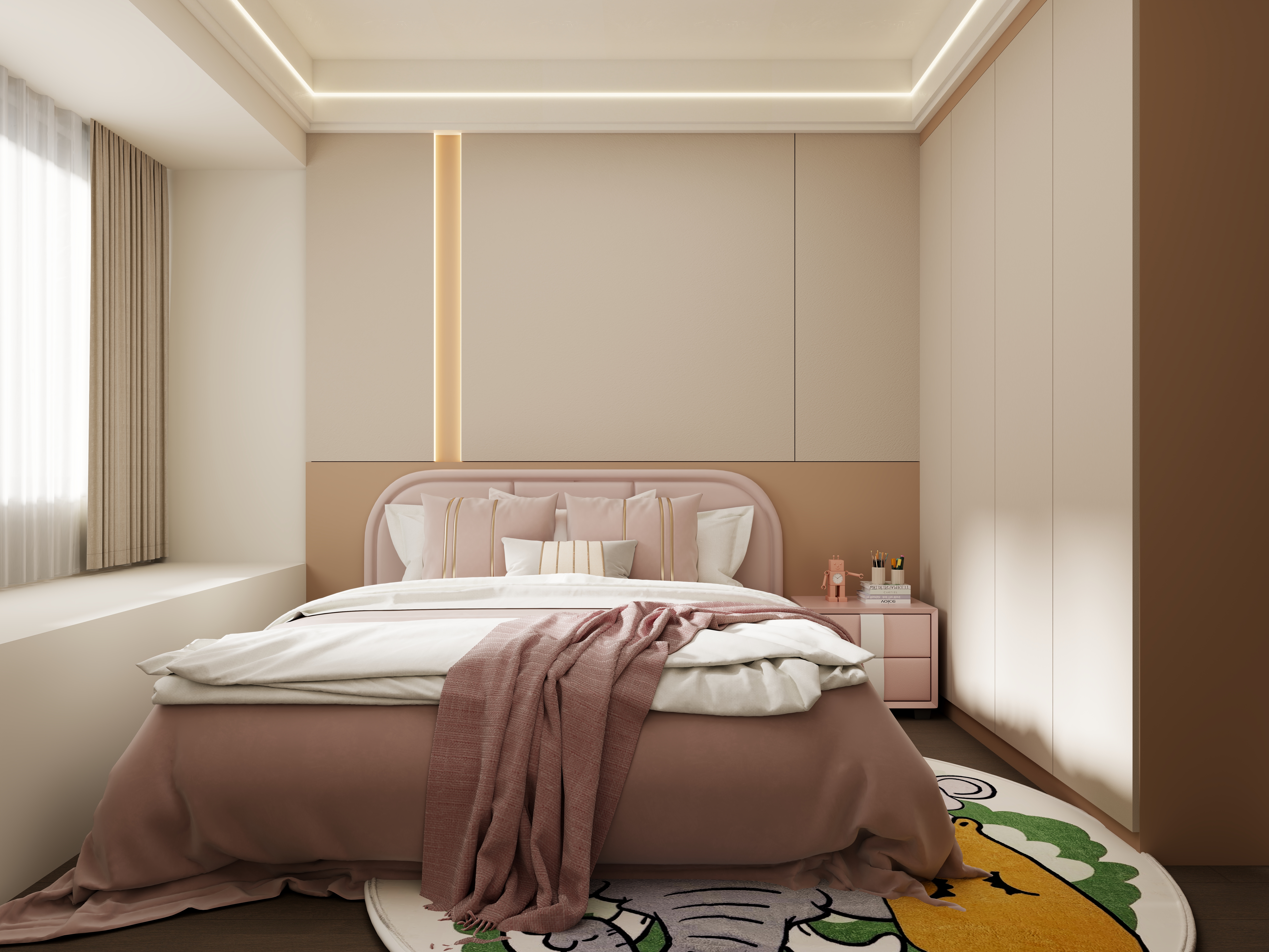 壹诺设计工作室-127㎡3室-现代简约装修效果图