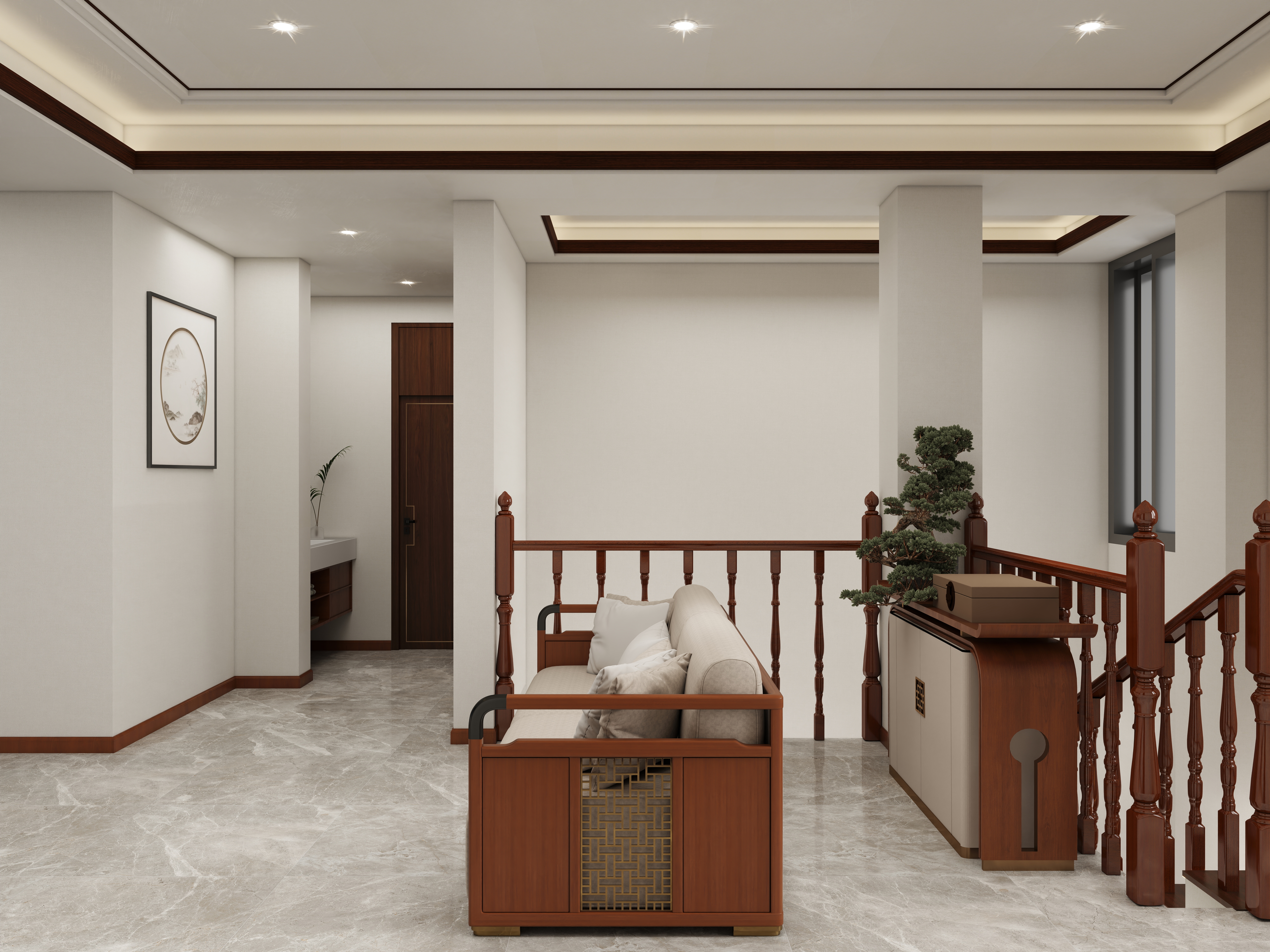 壹诺设计工作室-185㎡4室-新中式装修效果图