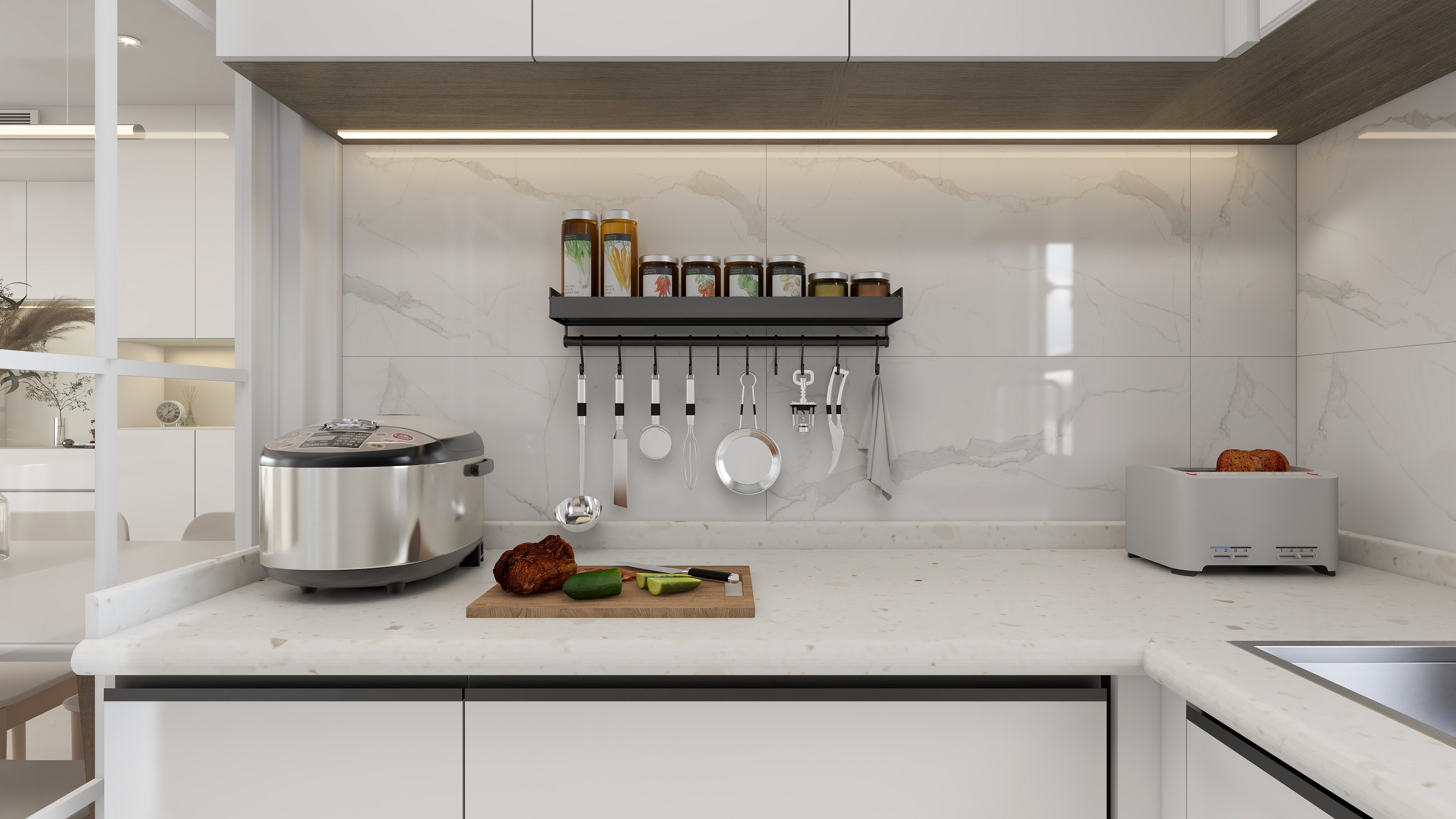 全案设计子龙工作室-125户型-奶咖风装修效果图