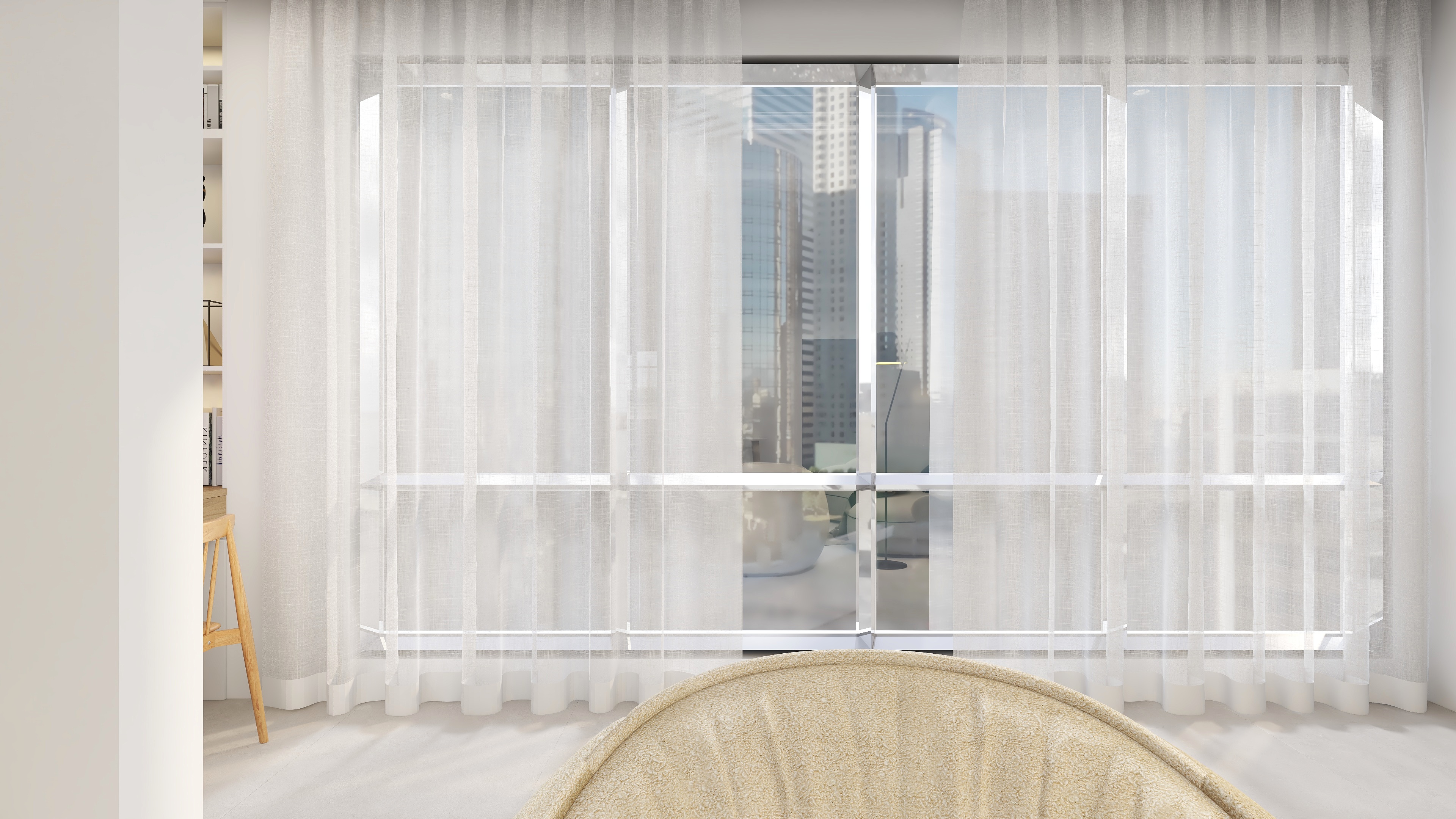 全案设计子龙工作室-125户型-奶咖风装修效果图