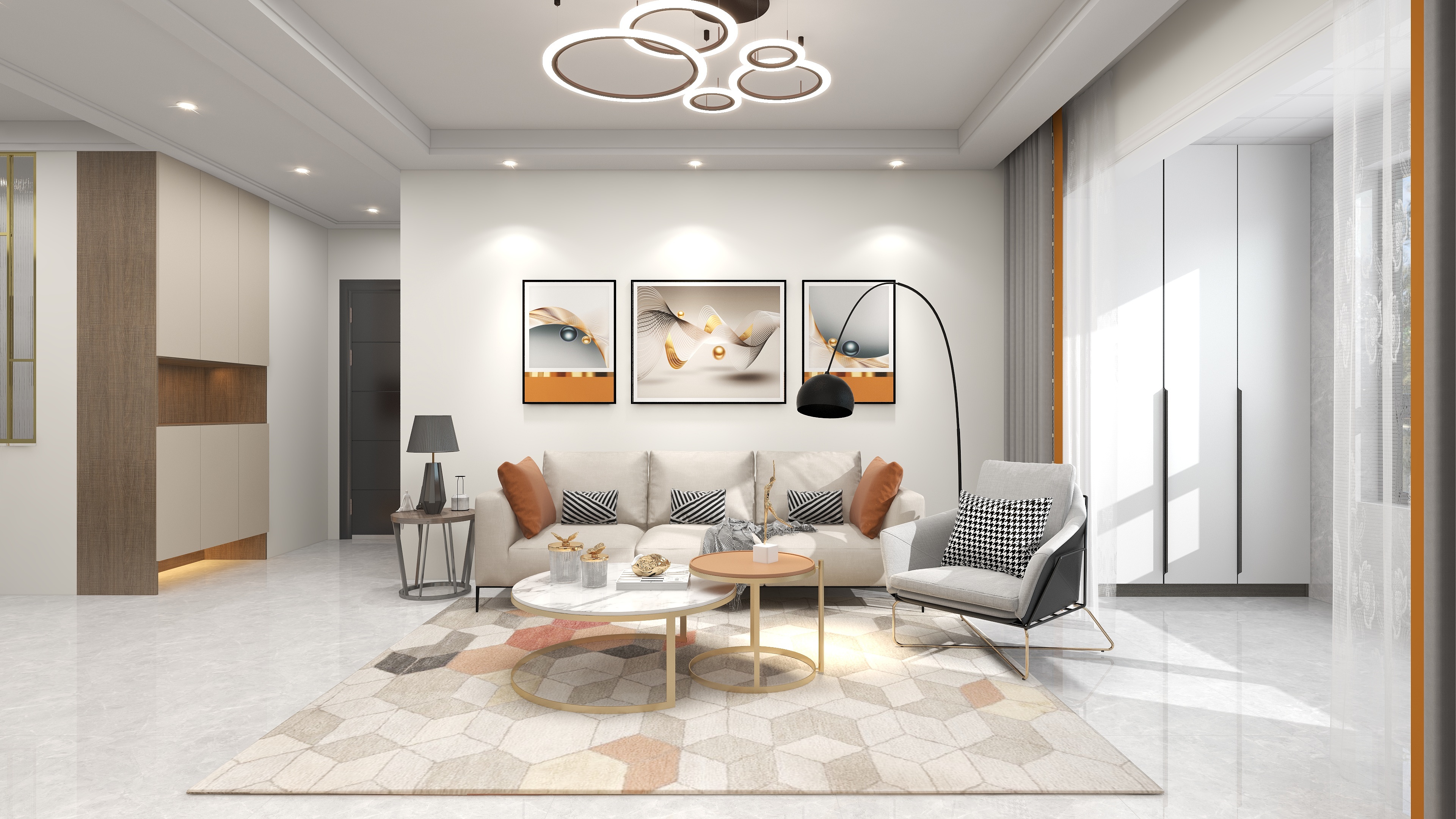 全案设计子龙工作室-花语印象116平米-装修设计方案