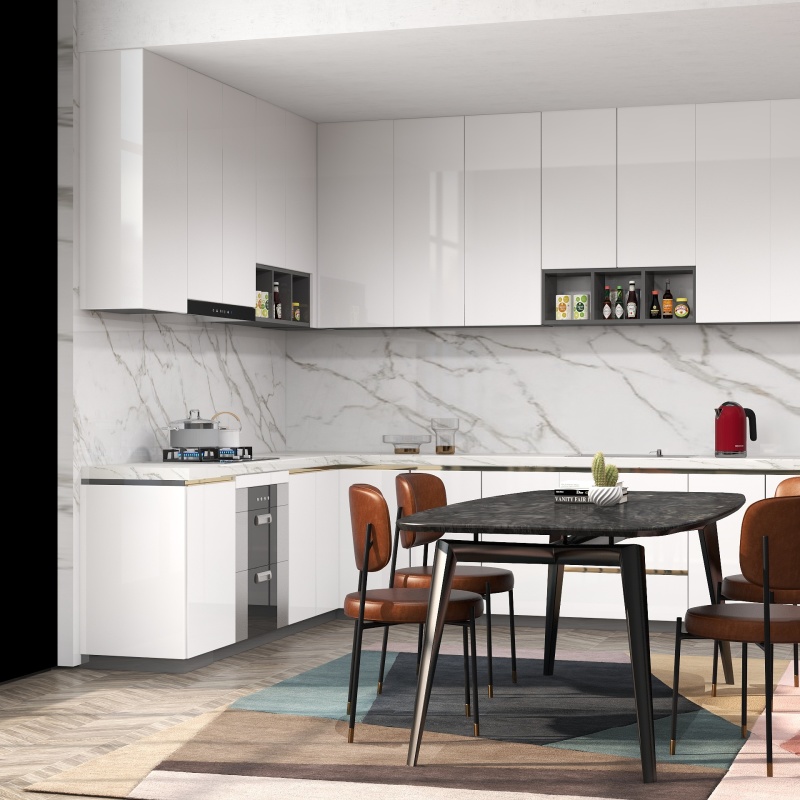 Modern Minimalist Kitchen with Gray Accents