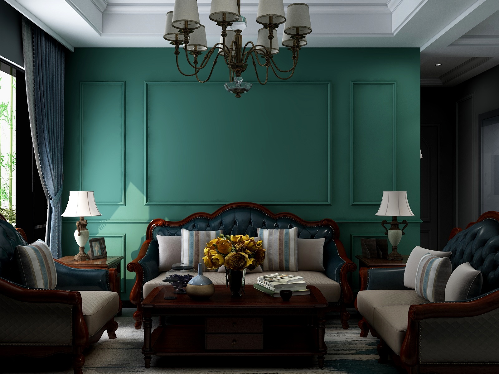 李青越-107方简欧风格三居室装修效果图