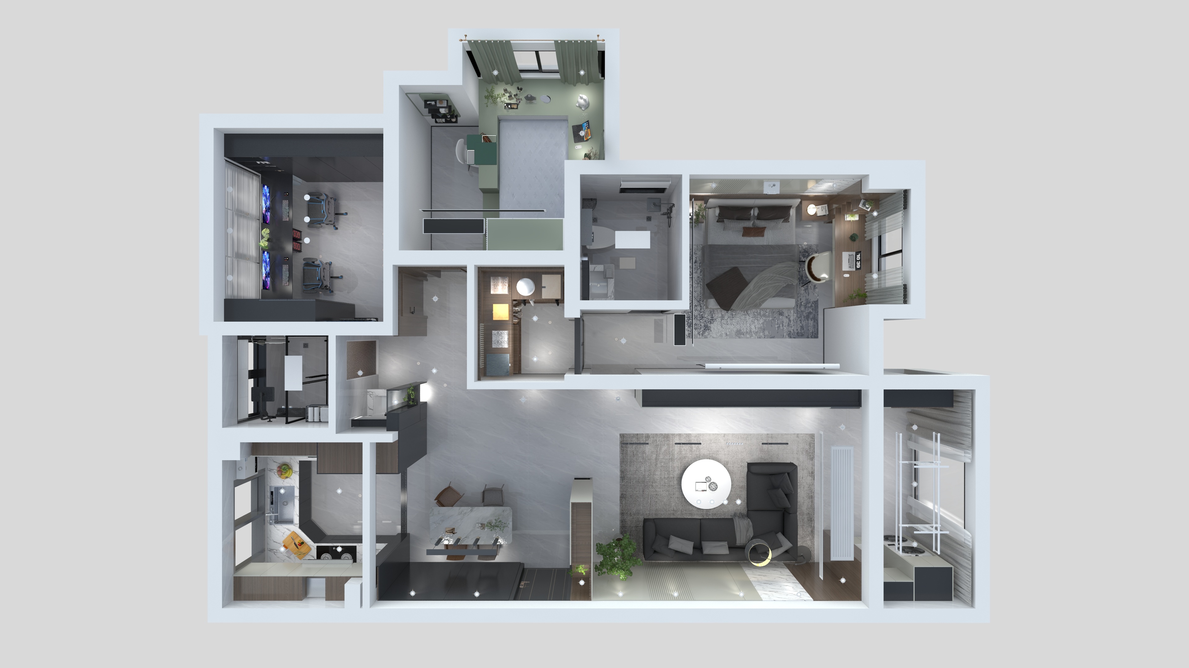 杭州十二划全案设计有限公司-亚龙湾12-1201-装修设计方案