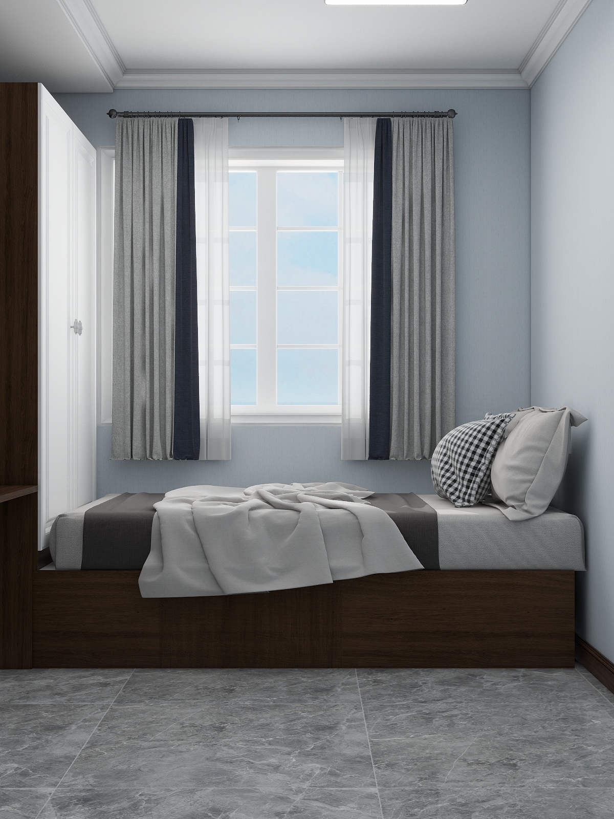 李青越-110方新中式风格三居室装修效果图