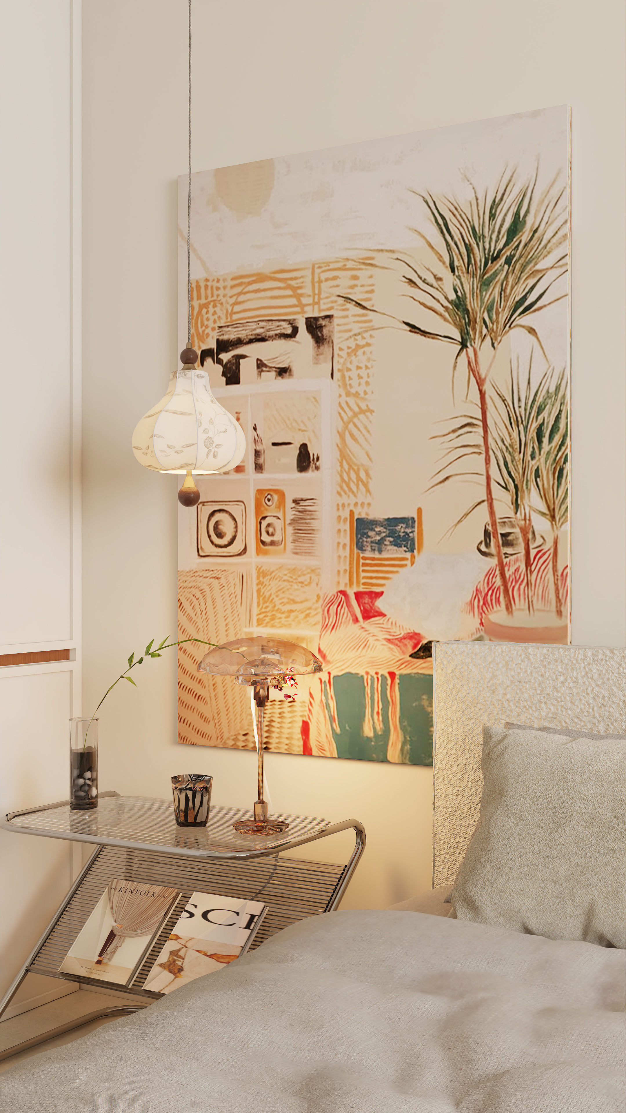 南天门老师-复古奶油风南天门效果图-装修设计方案