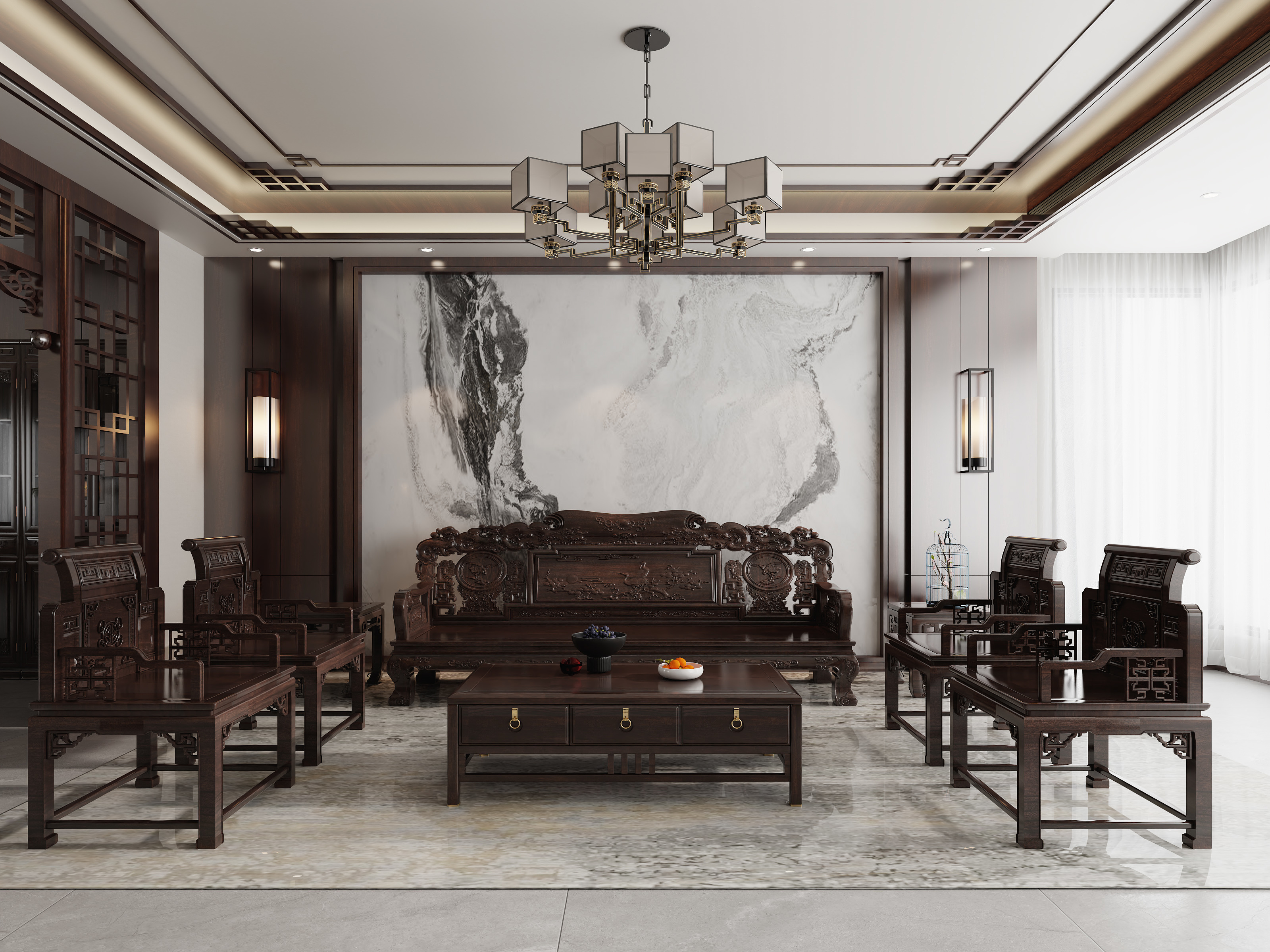 方源设计-中式会所设计装修效果图