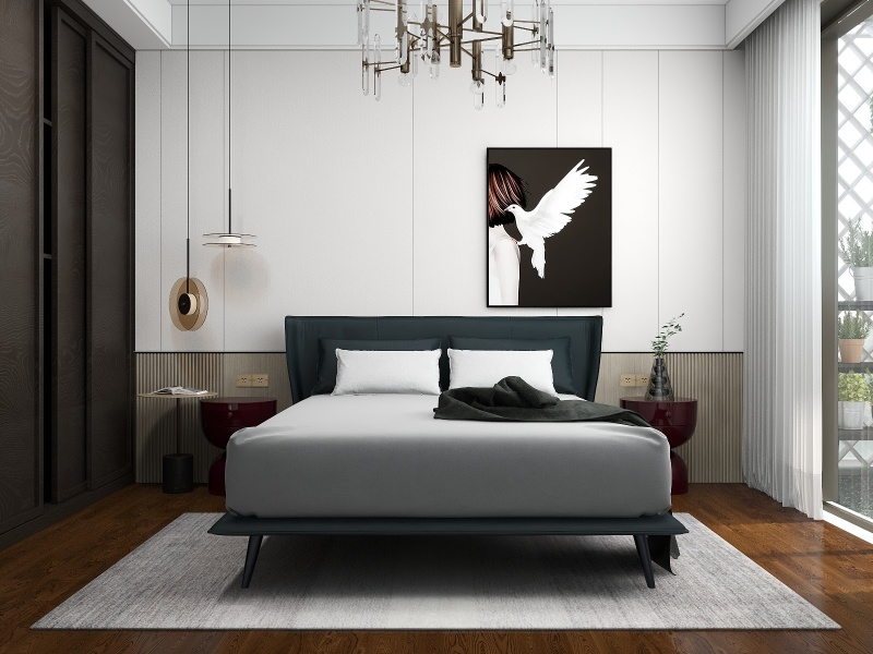 Modern Bedroom with Grey Accents Design