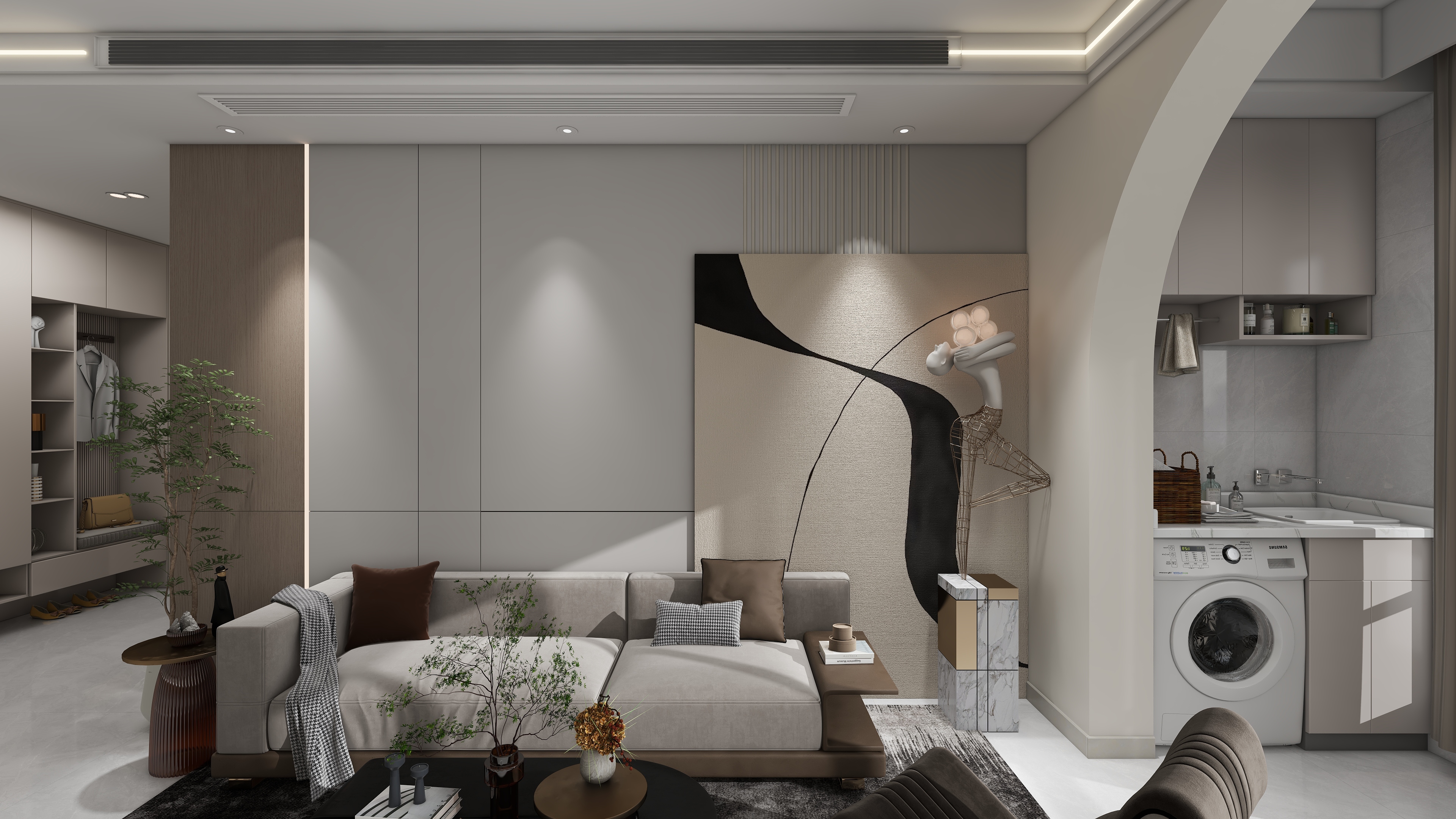 梦越室内设计-容湖壹号121㎡3室装修效果图