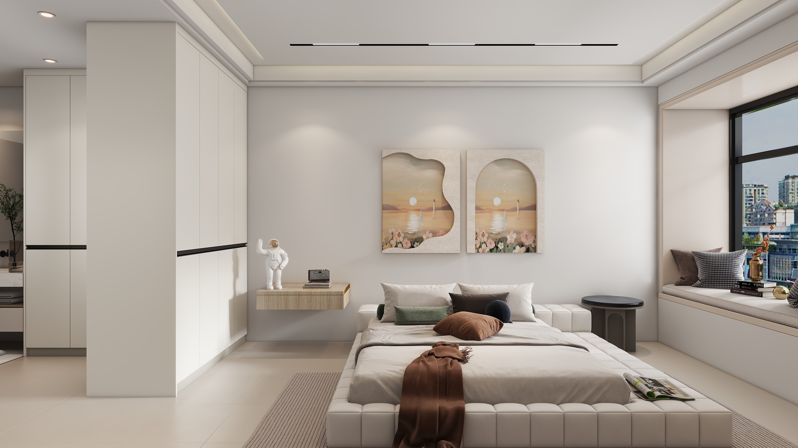 全屋定制设计321-奶油-143㎡3室-装修设计方案