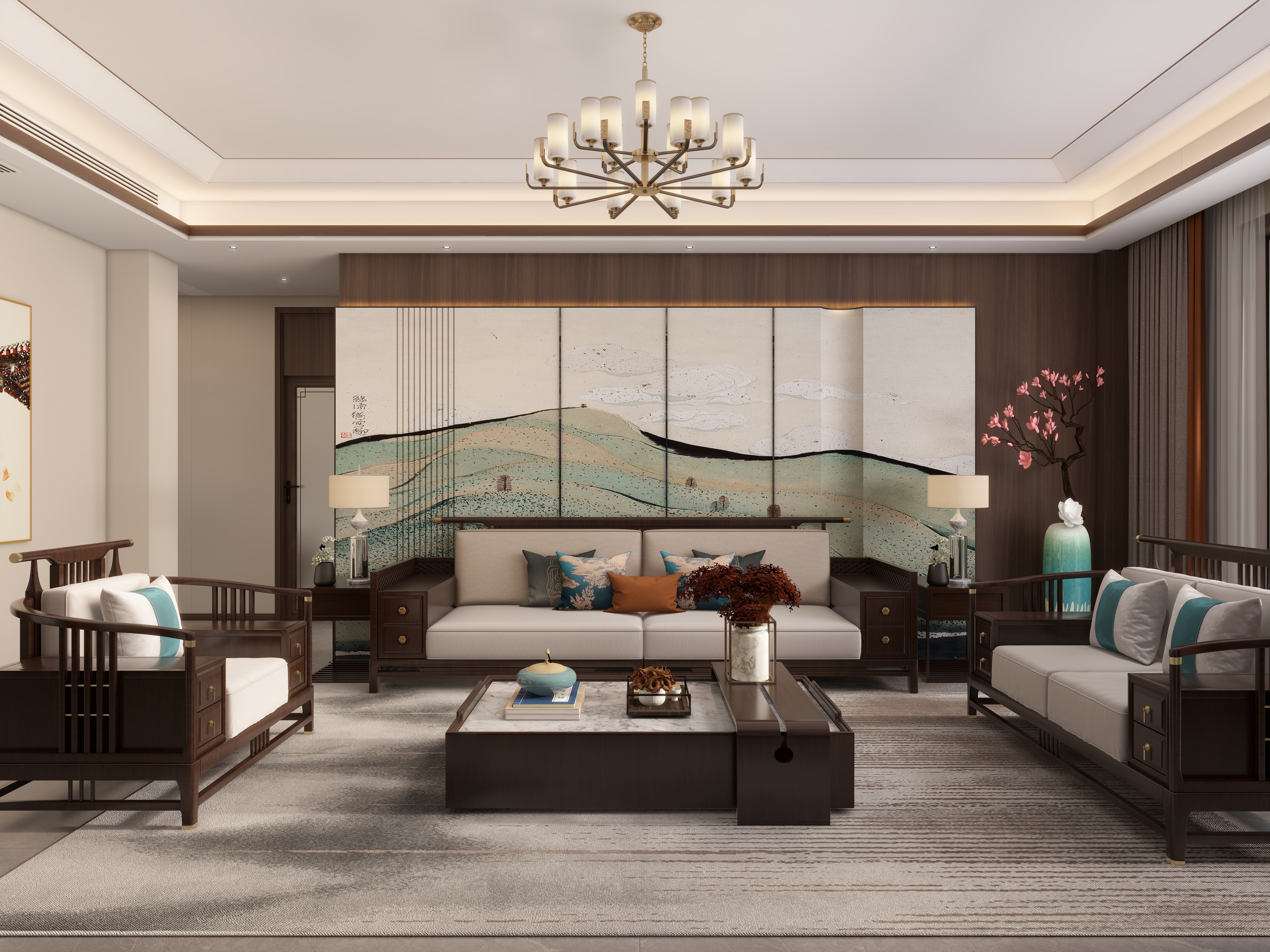 湛智华-新中式别墅786平4层装修效果图