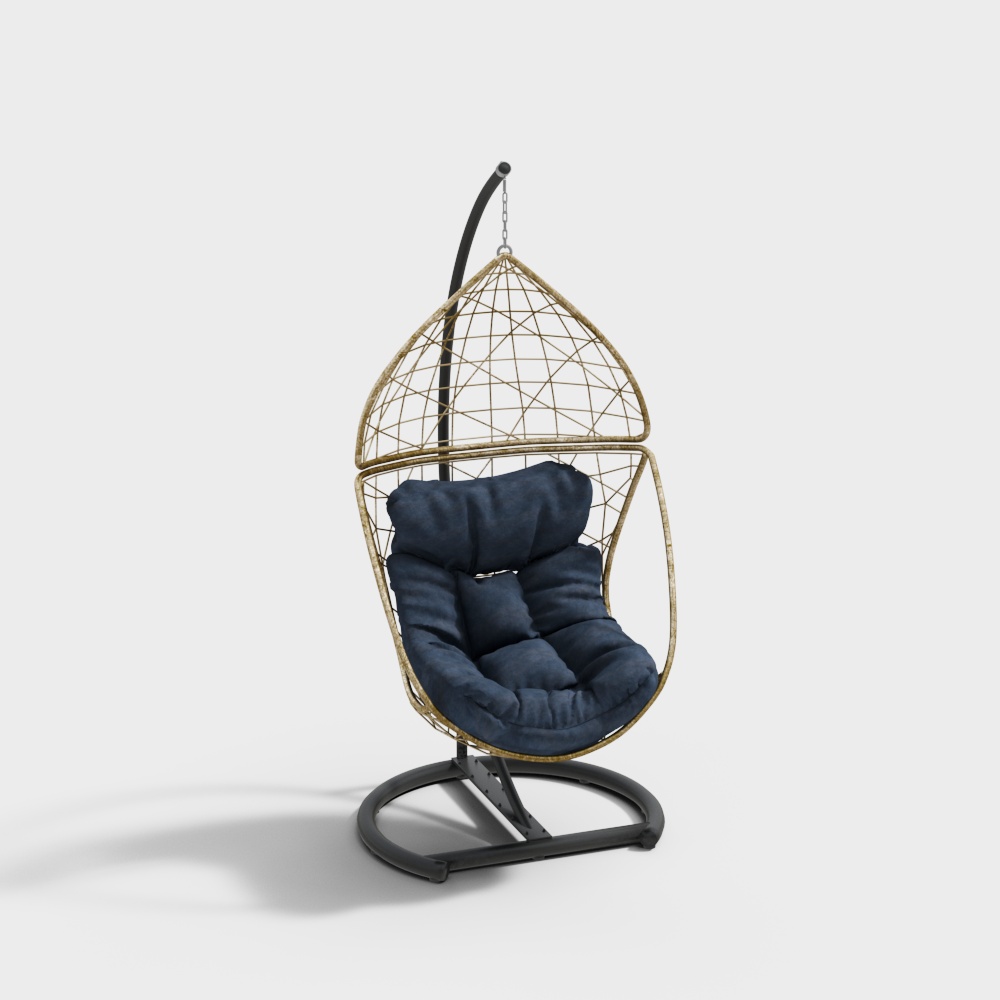 Modern rattan chair, hanging chair, swing chair3D模型