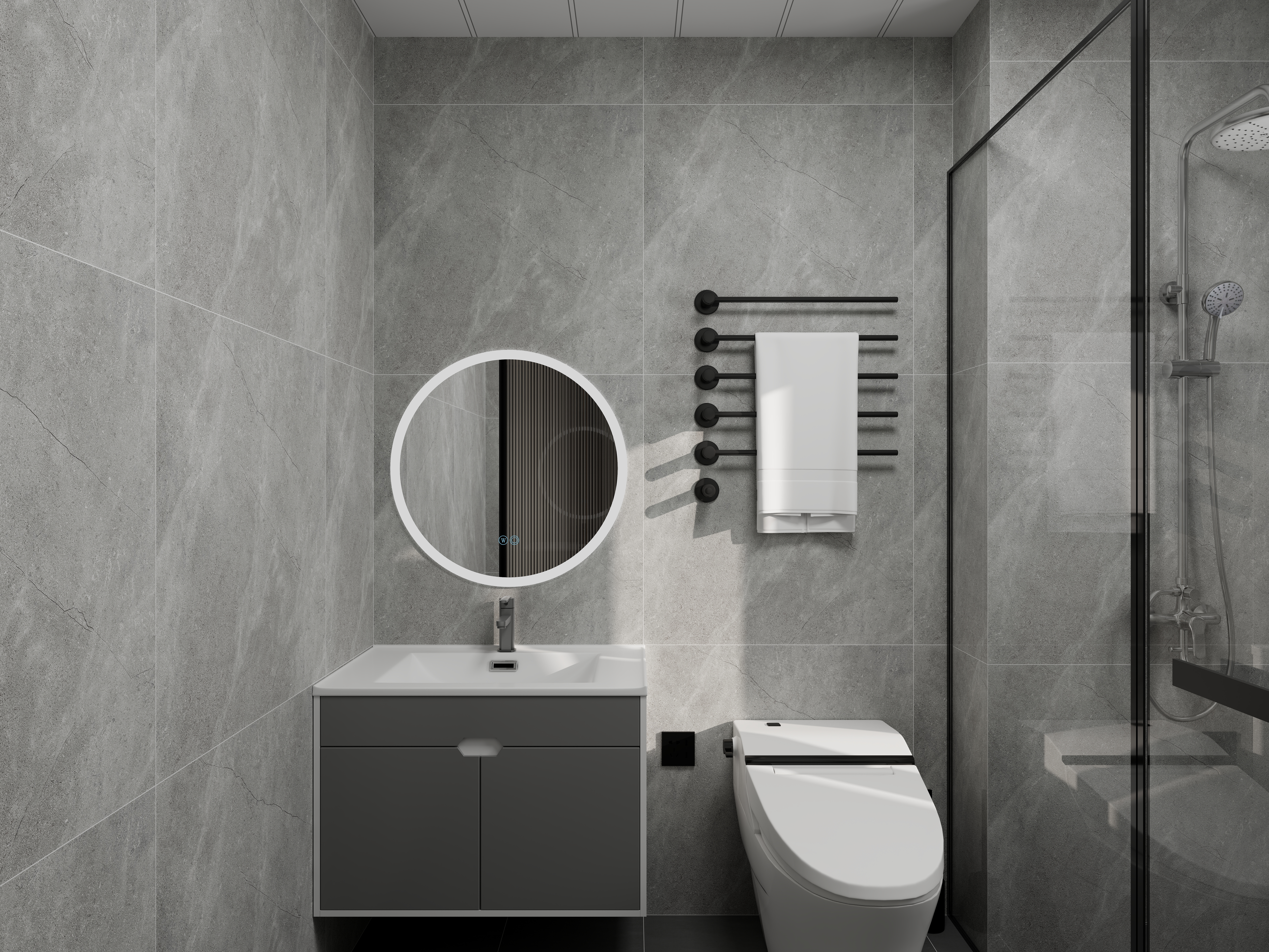 艺雅丽-77平现代简约一层主卫装修效果图第2张