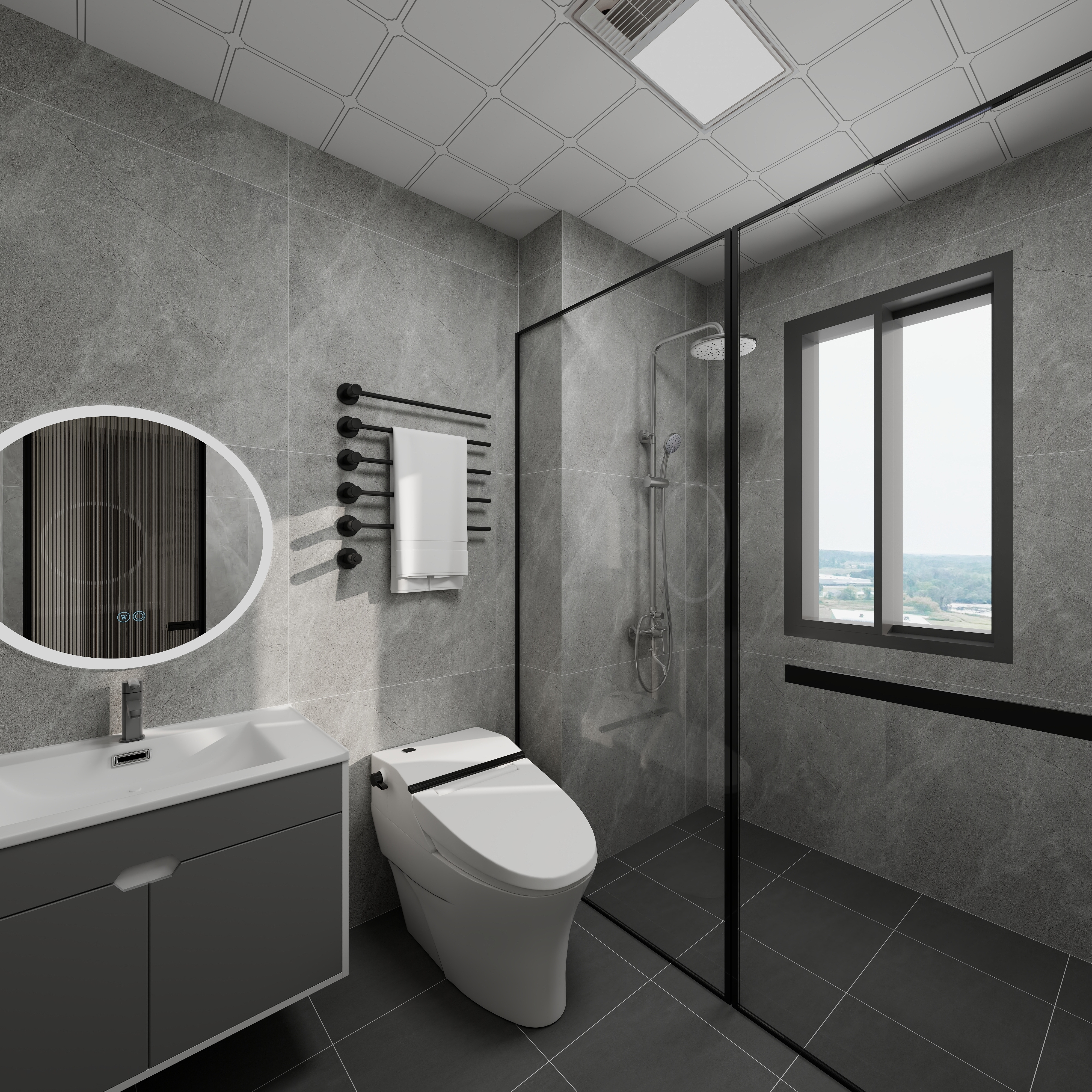 艺雅丽-77平现代简约一层主卫装修效果图第3张