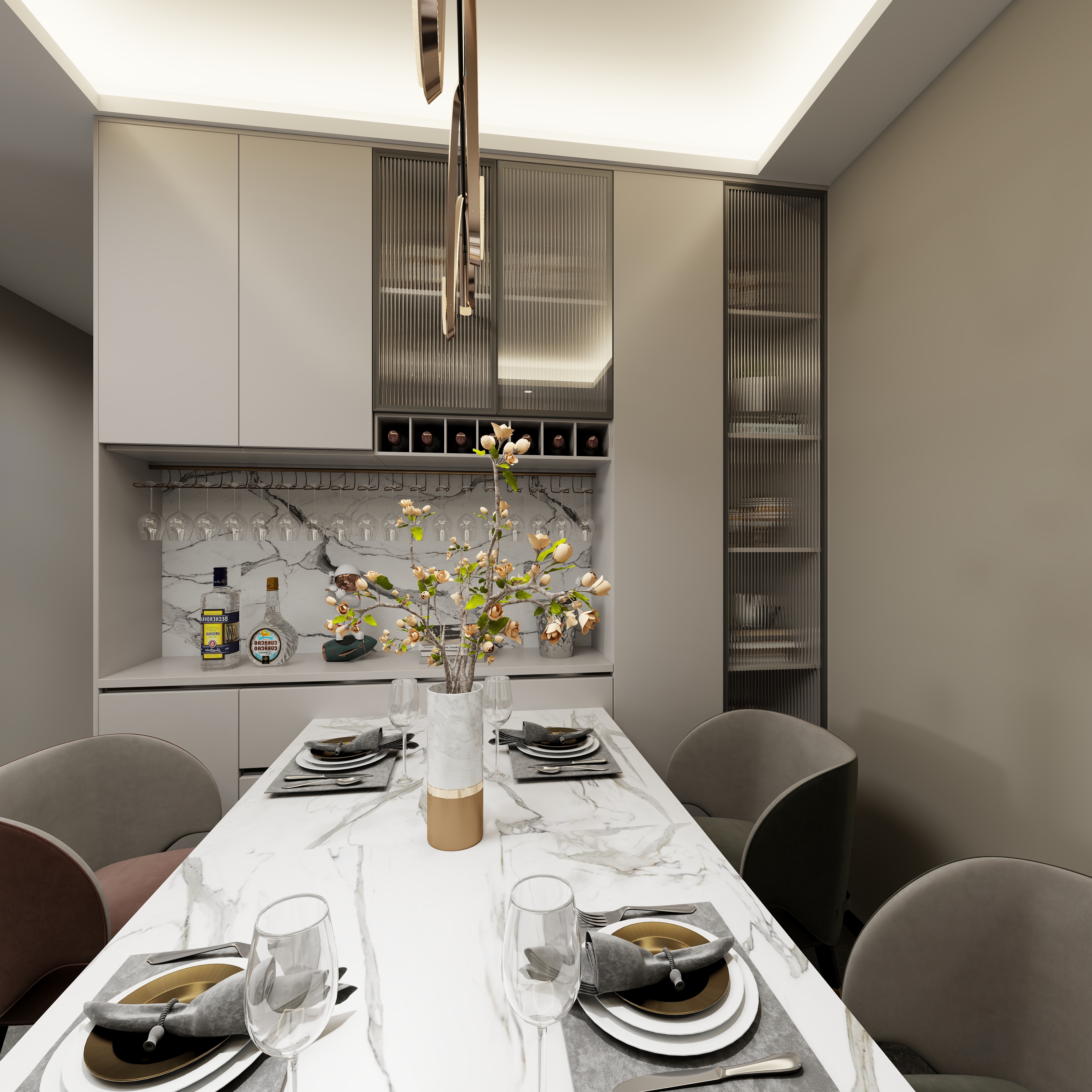 艺雅丽-77平现代简约一层客餐厅装修效果图第4张