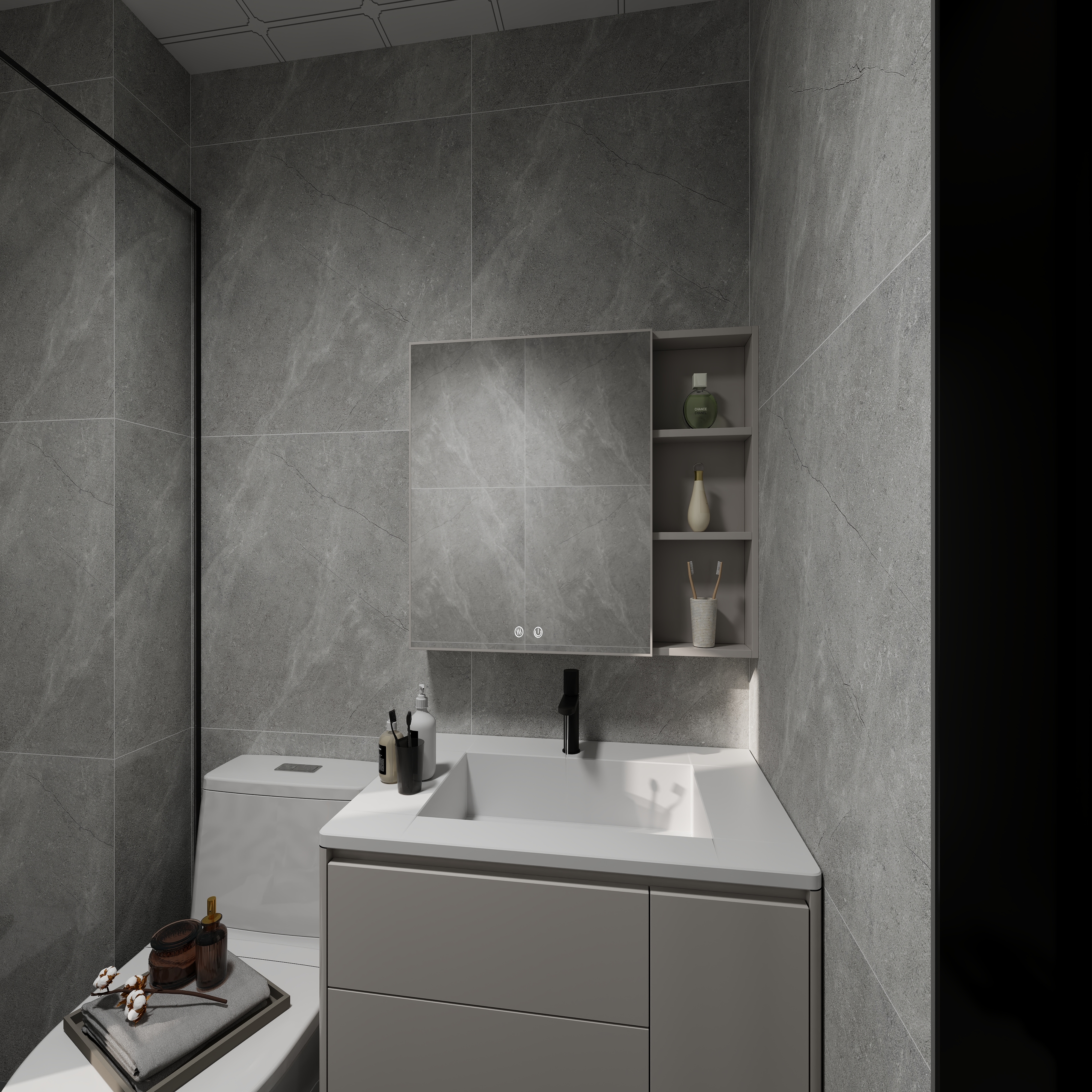 艺雅丽-77平现代简约一层卫生间装修效果图第3张