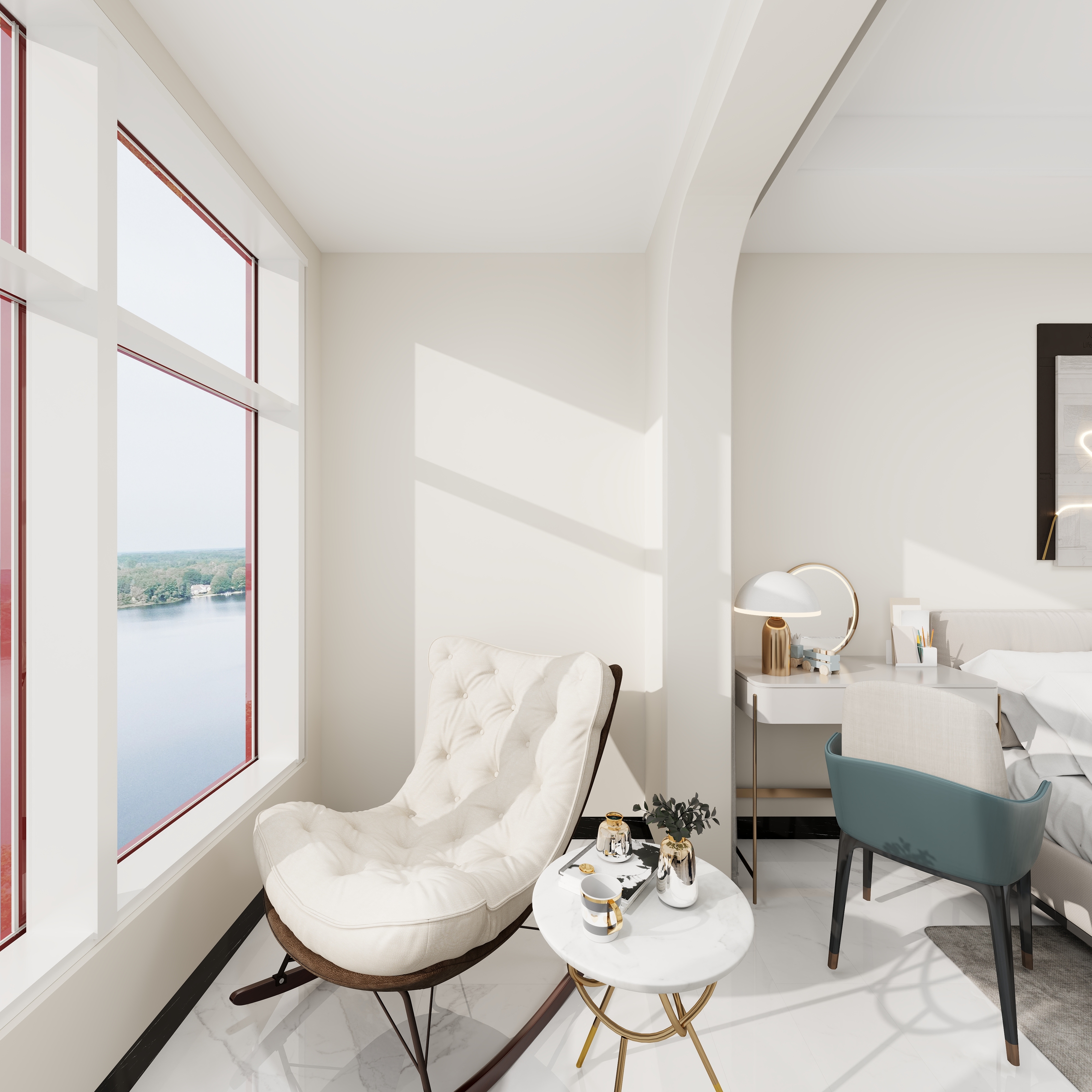 艺雅丽-92平现代简约 一层阳台装修效果图第3张