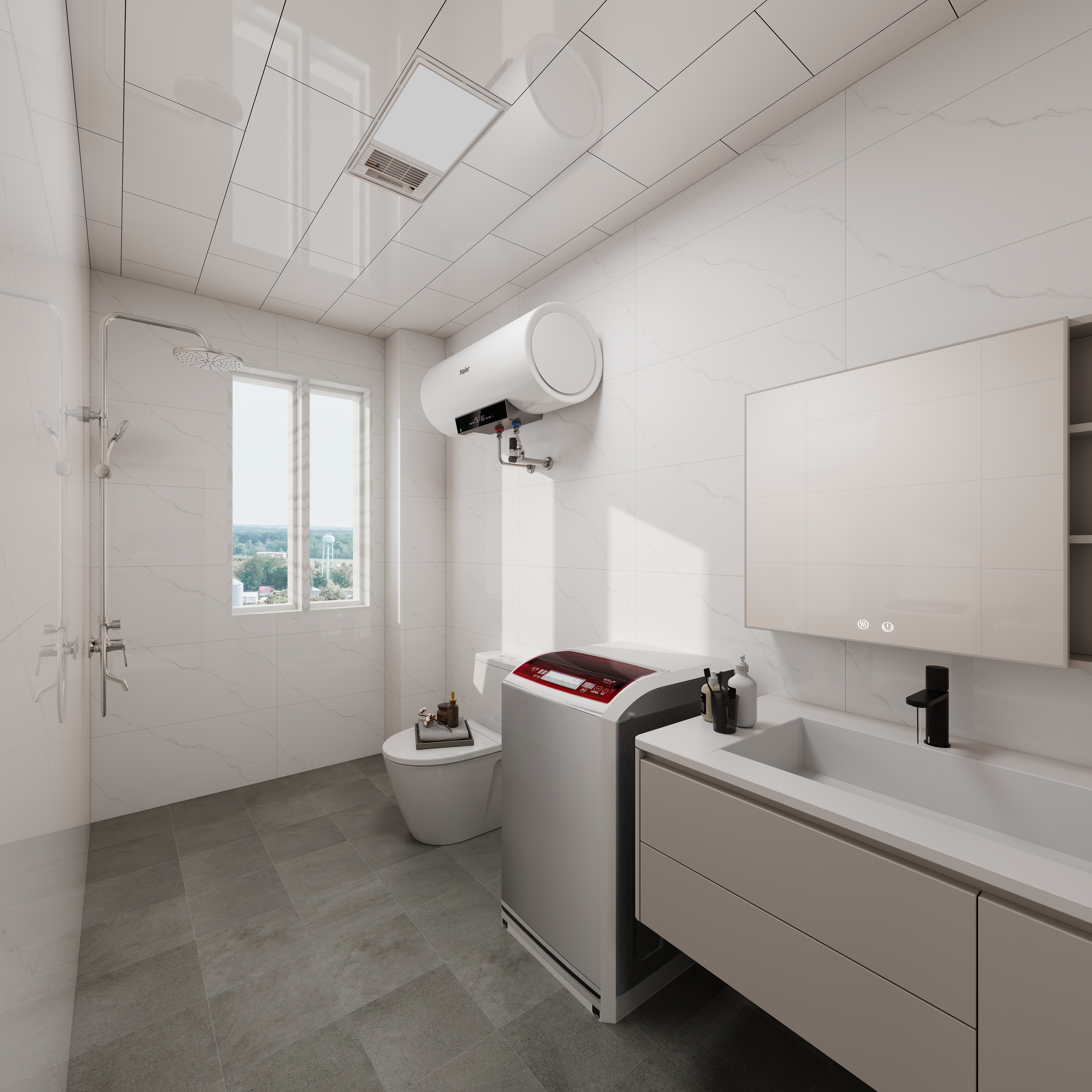 艺雅丽-92平现代简约 一层卫生间装修效果图第3张