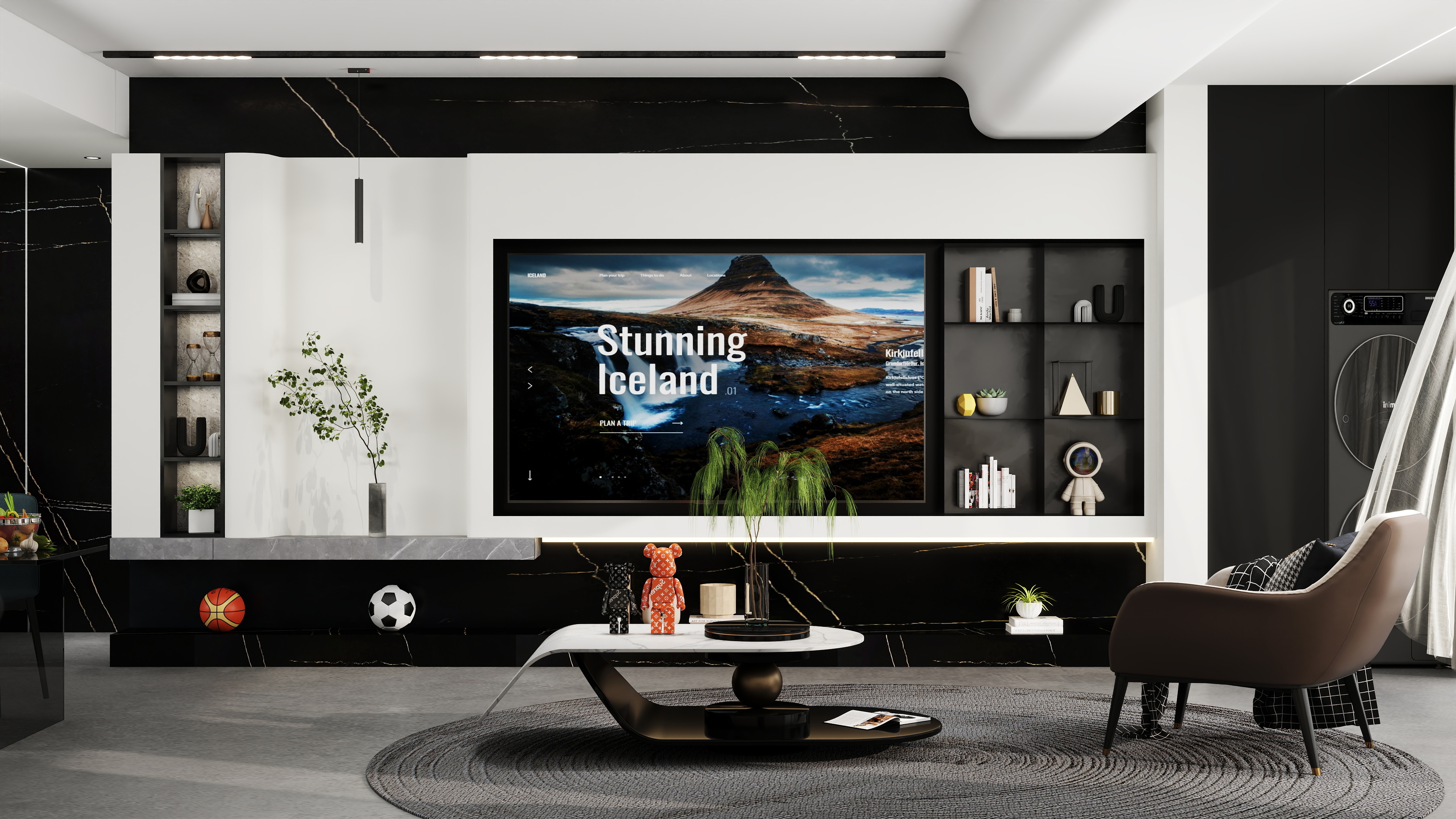 吴浓-现代黑白简约风格-装修设计方案