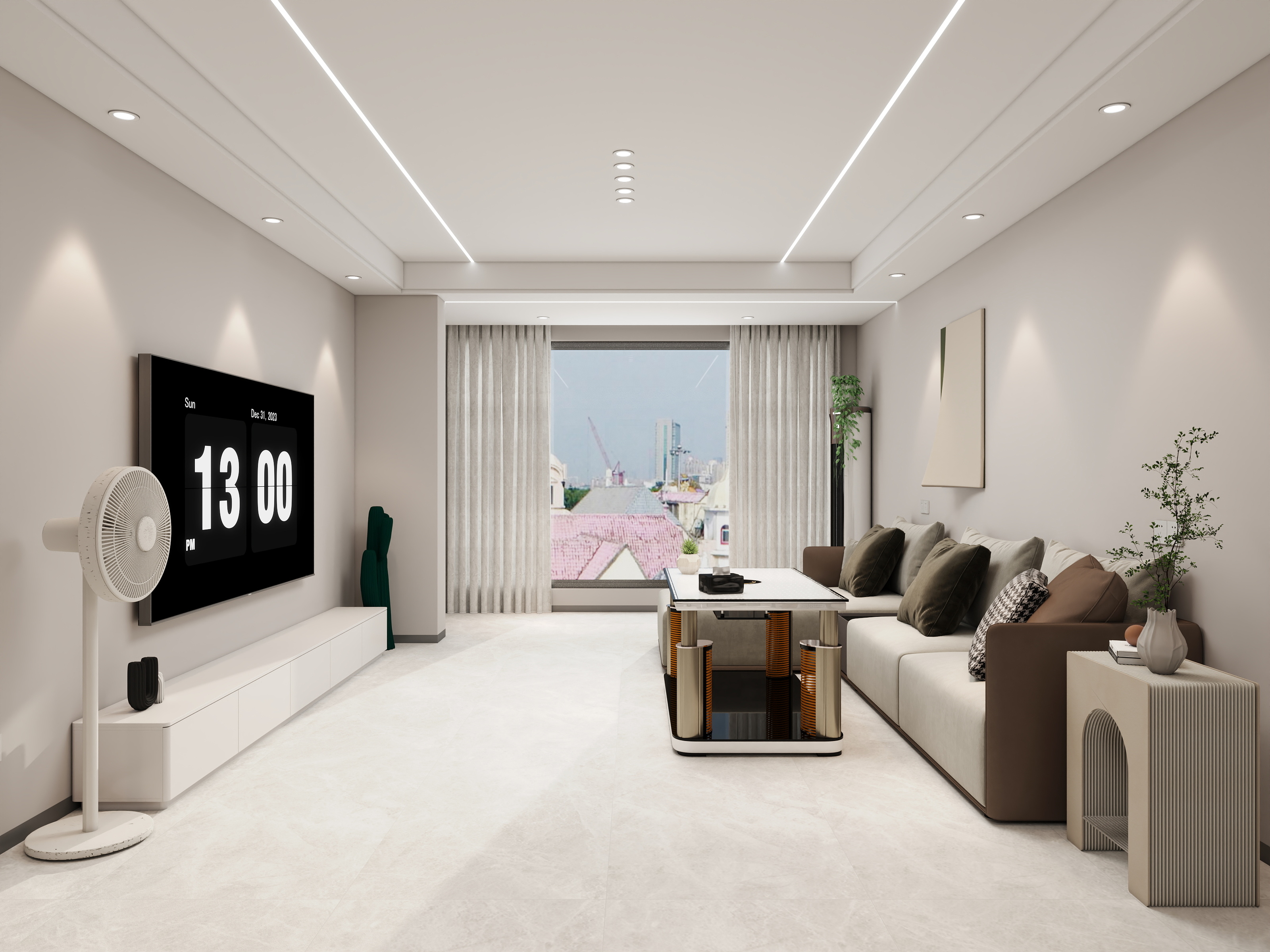 0CHURUI-120平四室两厅现代简约简装出租-装修设计方案