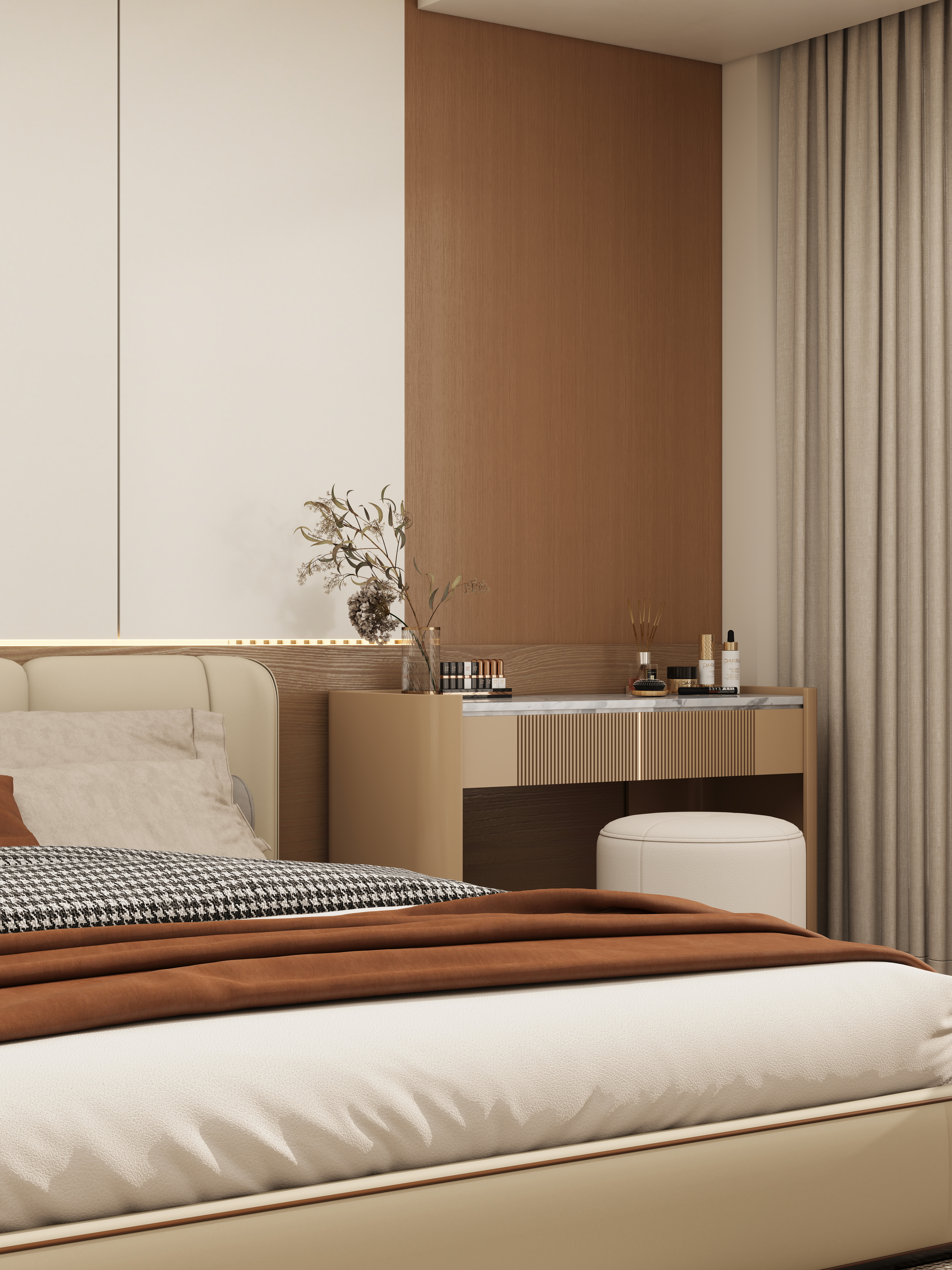 壹诺设计工作室-自建房奶油风装修效果图