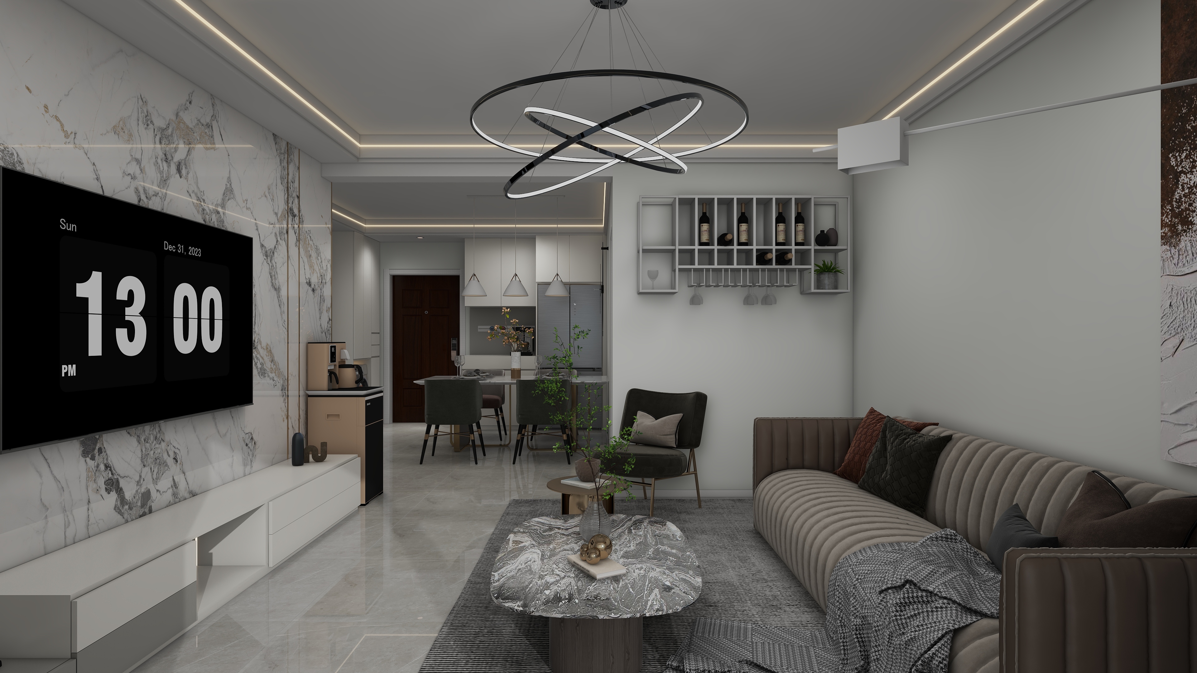 戴苍設計--楠晓-小区房86㎡2室装修效果图