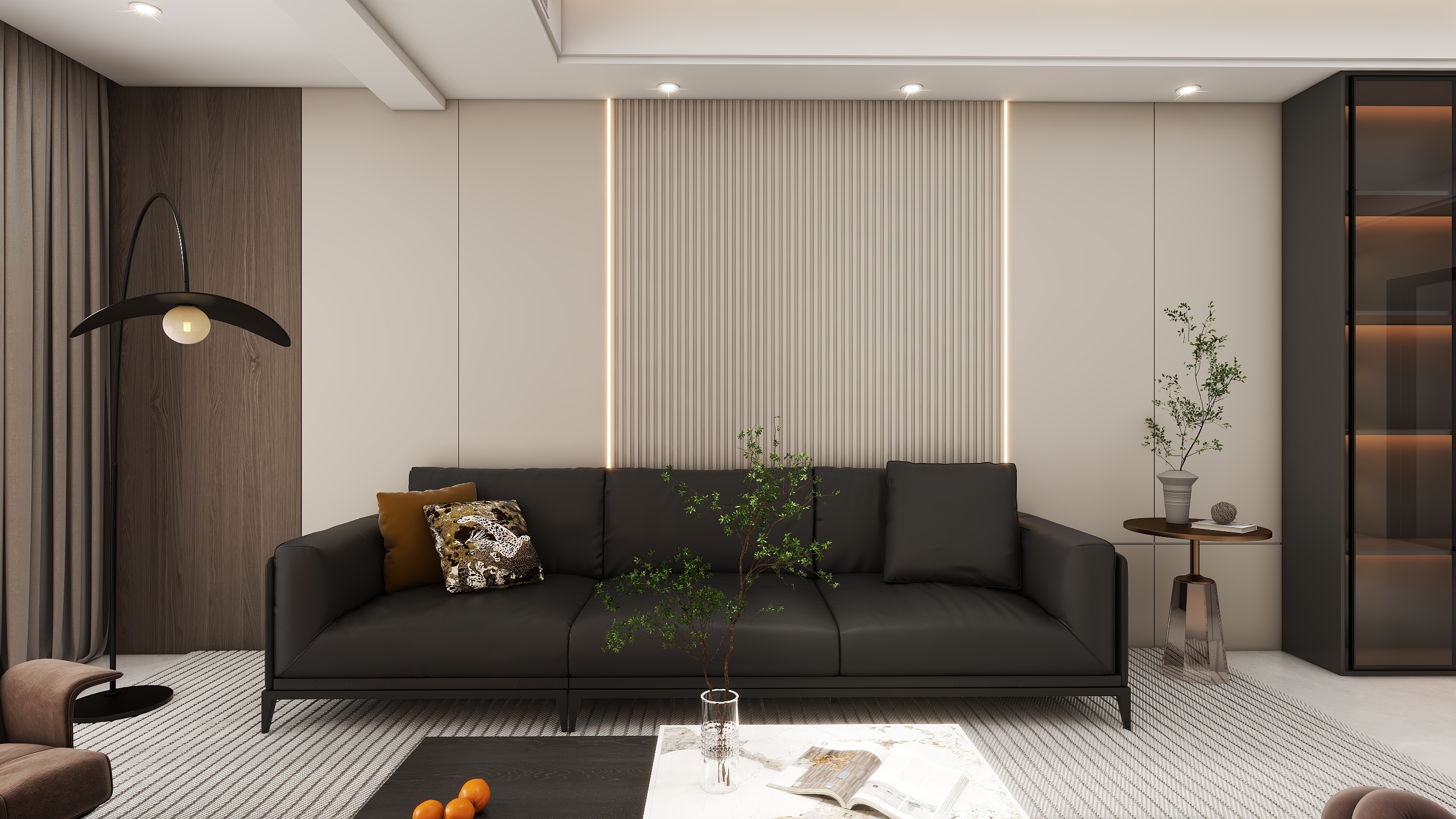 萤飞秋叶随-轻奢99平方装修效果图