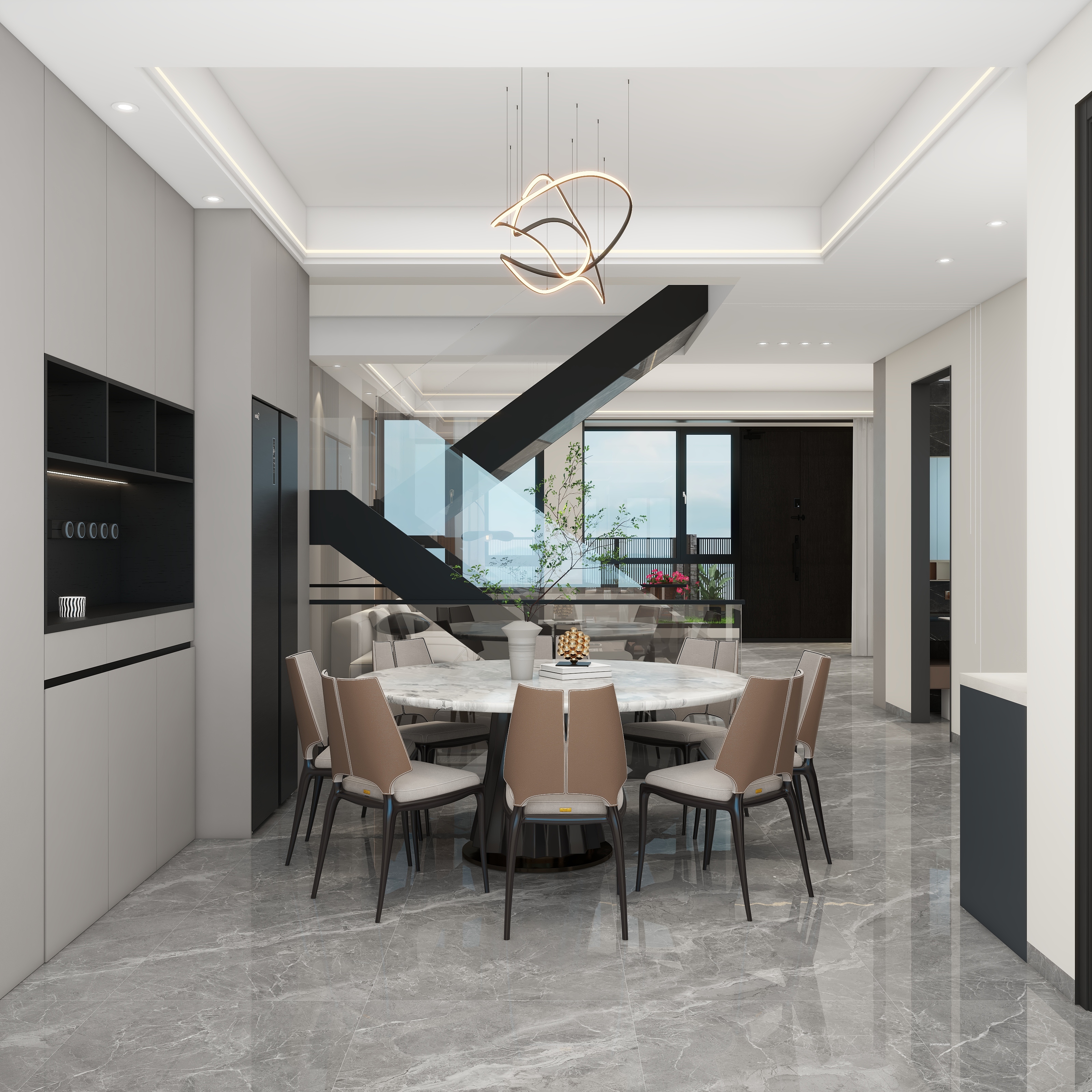 李青越-90平方现代别墅自建房装修效果图