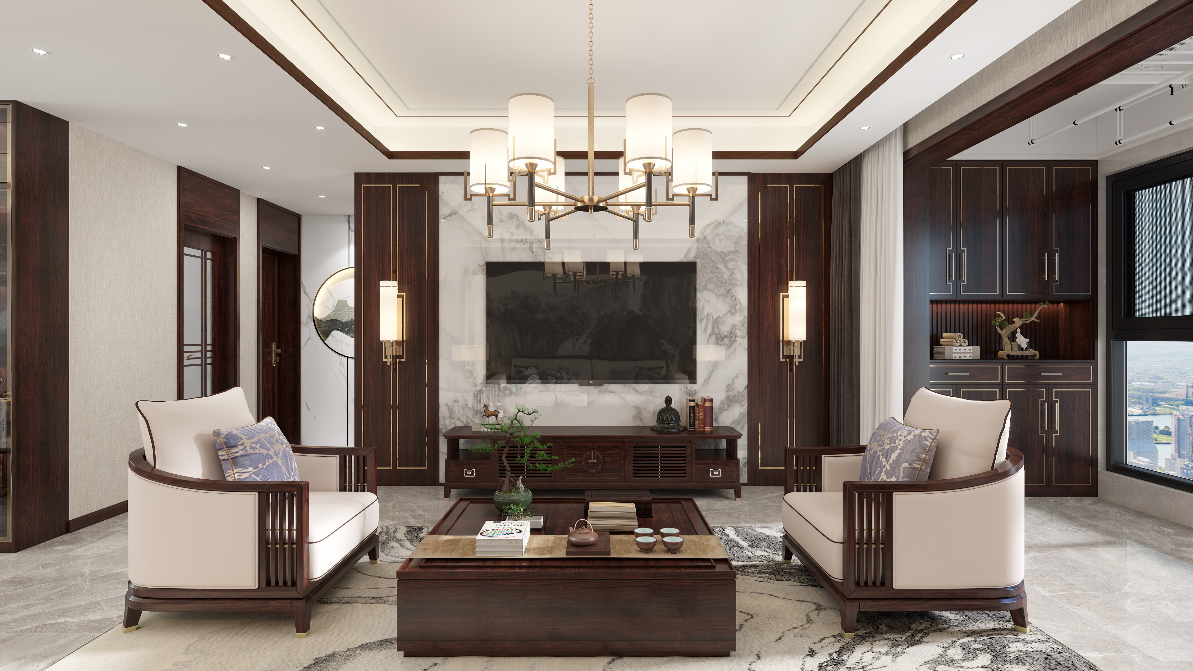 Mr钰-四季花城-新中式-装修设计方案