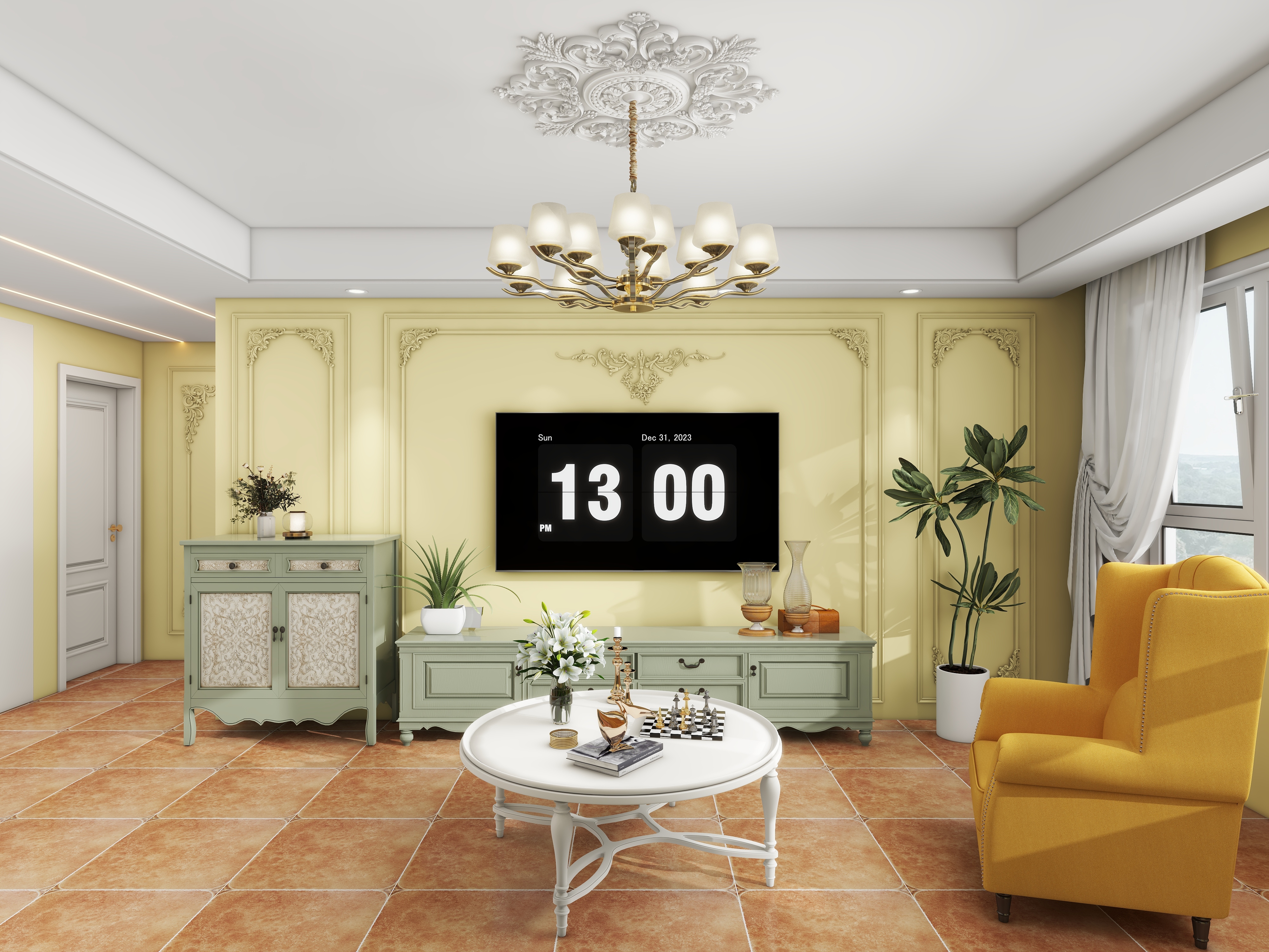 默言效果图-美式田园-装修设计方案