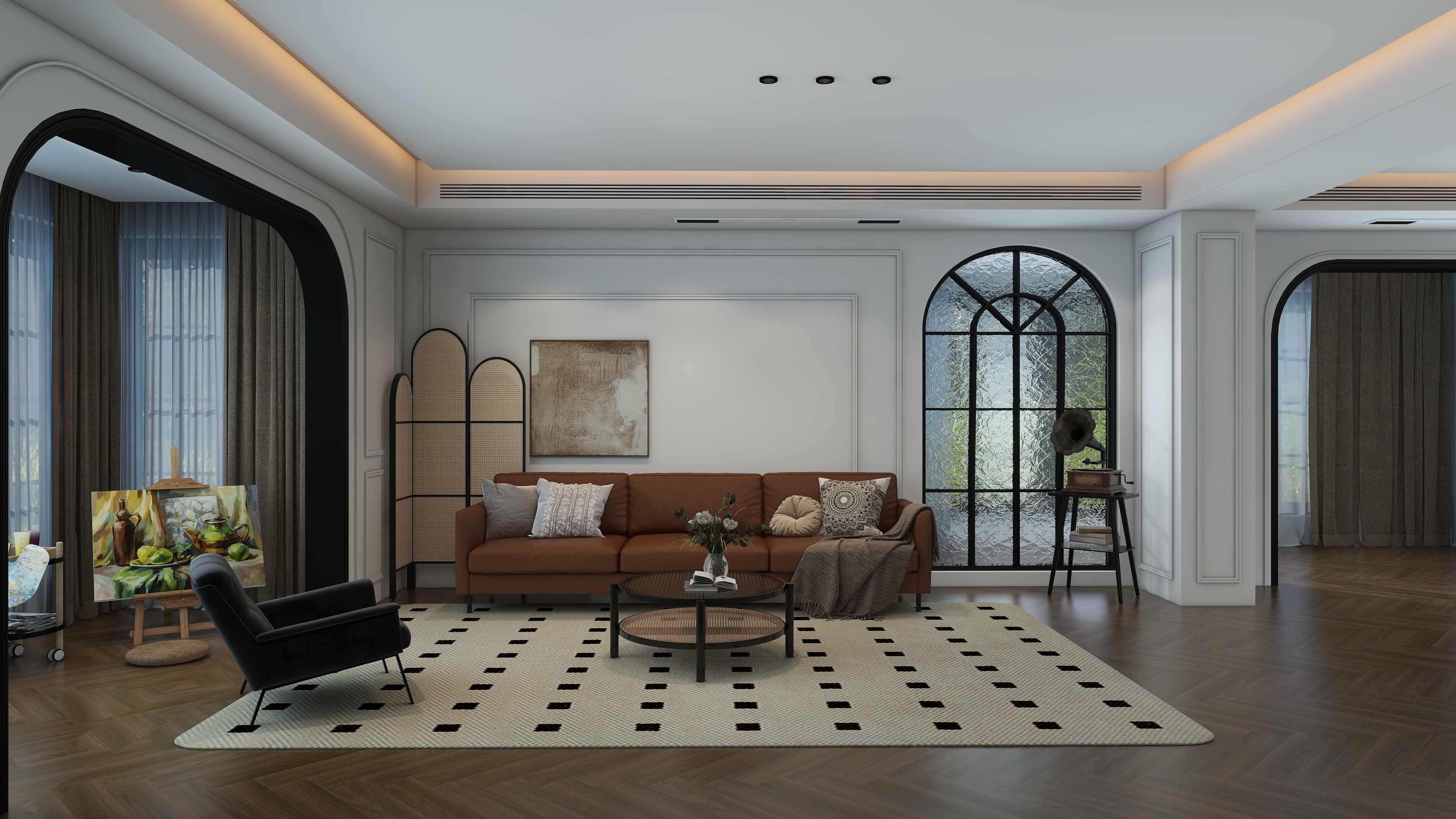 大金空调官方-法式优雅-180㎡复古风装修的浪漫演绎装修效果图