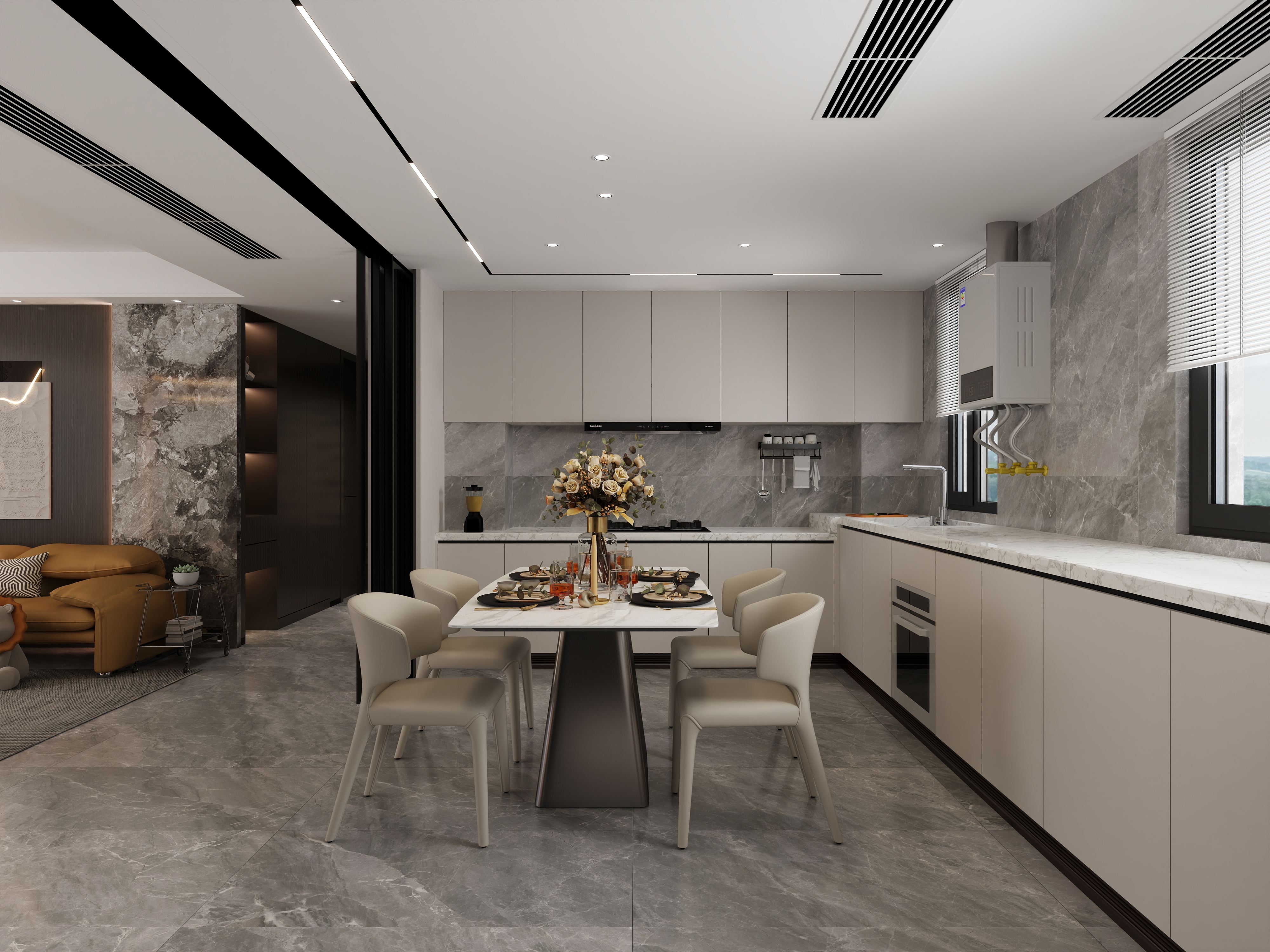 至简名设一钱春-140平现代轻奢三居室【春】装修效果图