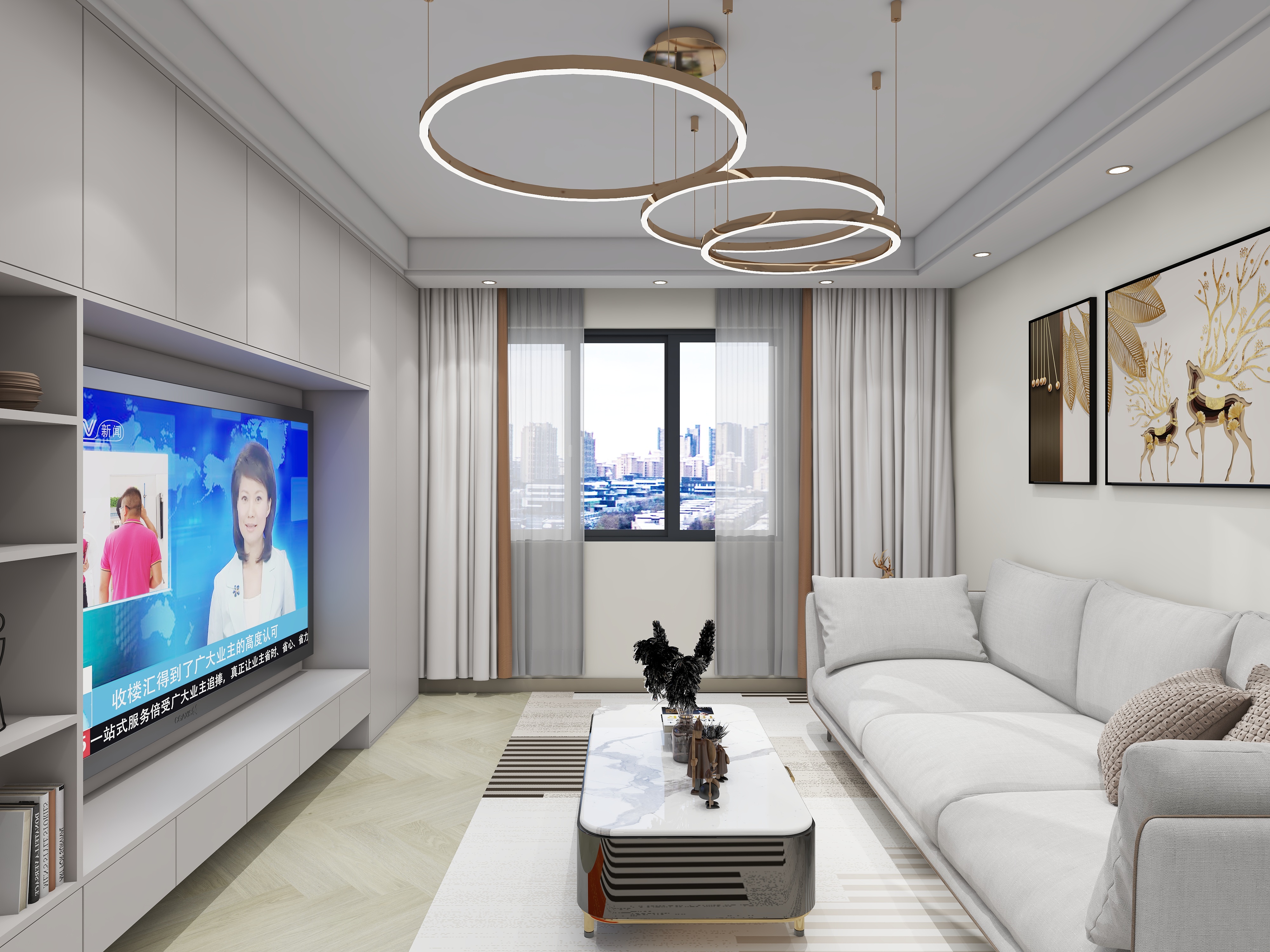 唯壹李设计-69㎡2室装修效果图