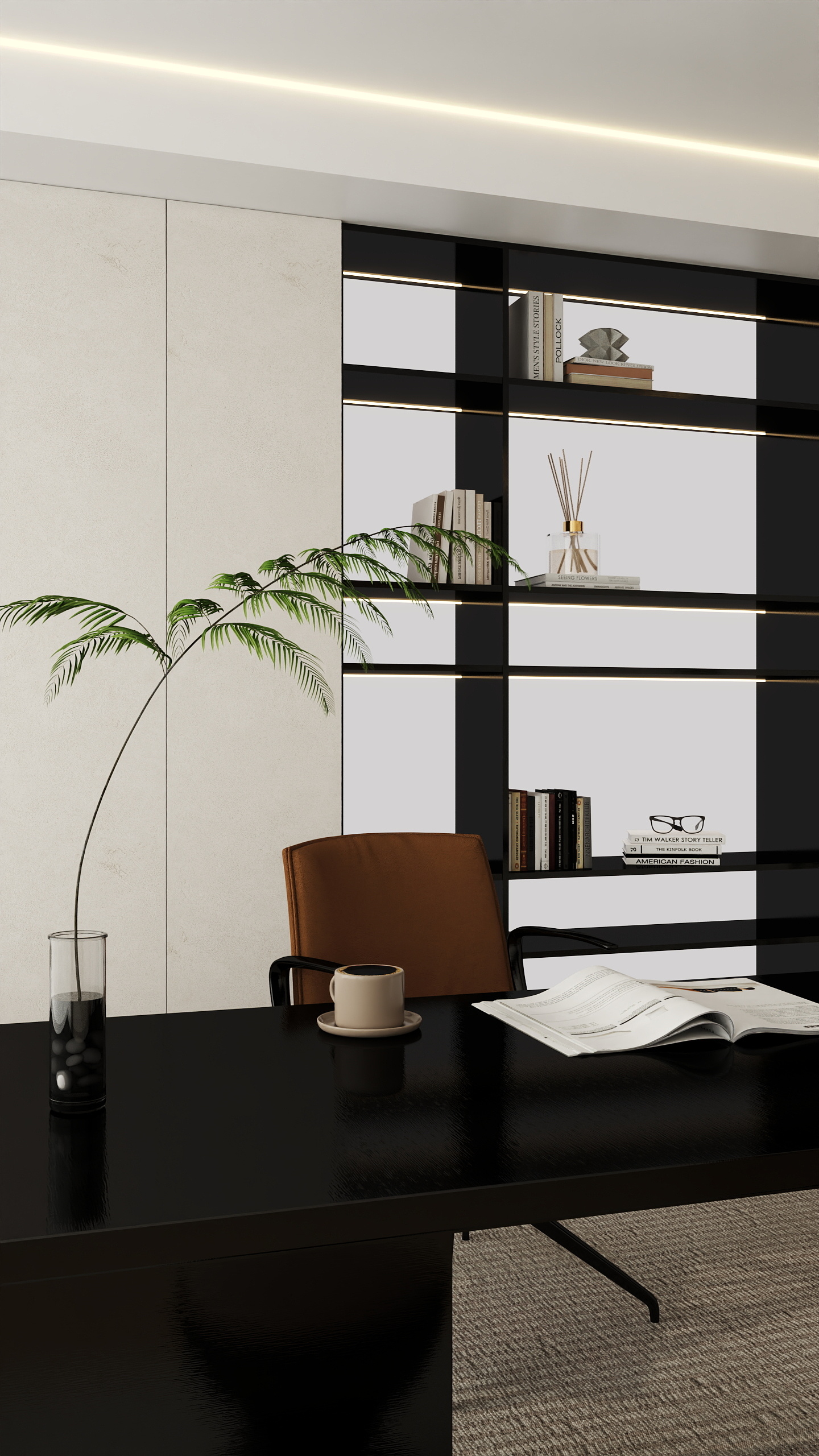 花海设计视觉表现-极简书房 +侘寂风卧室-装修设计方案