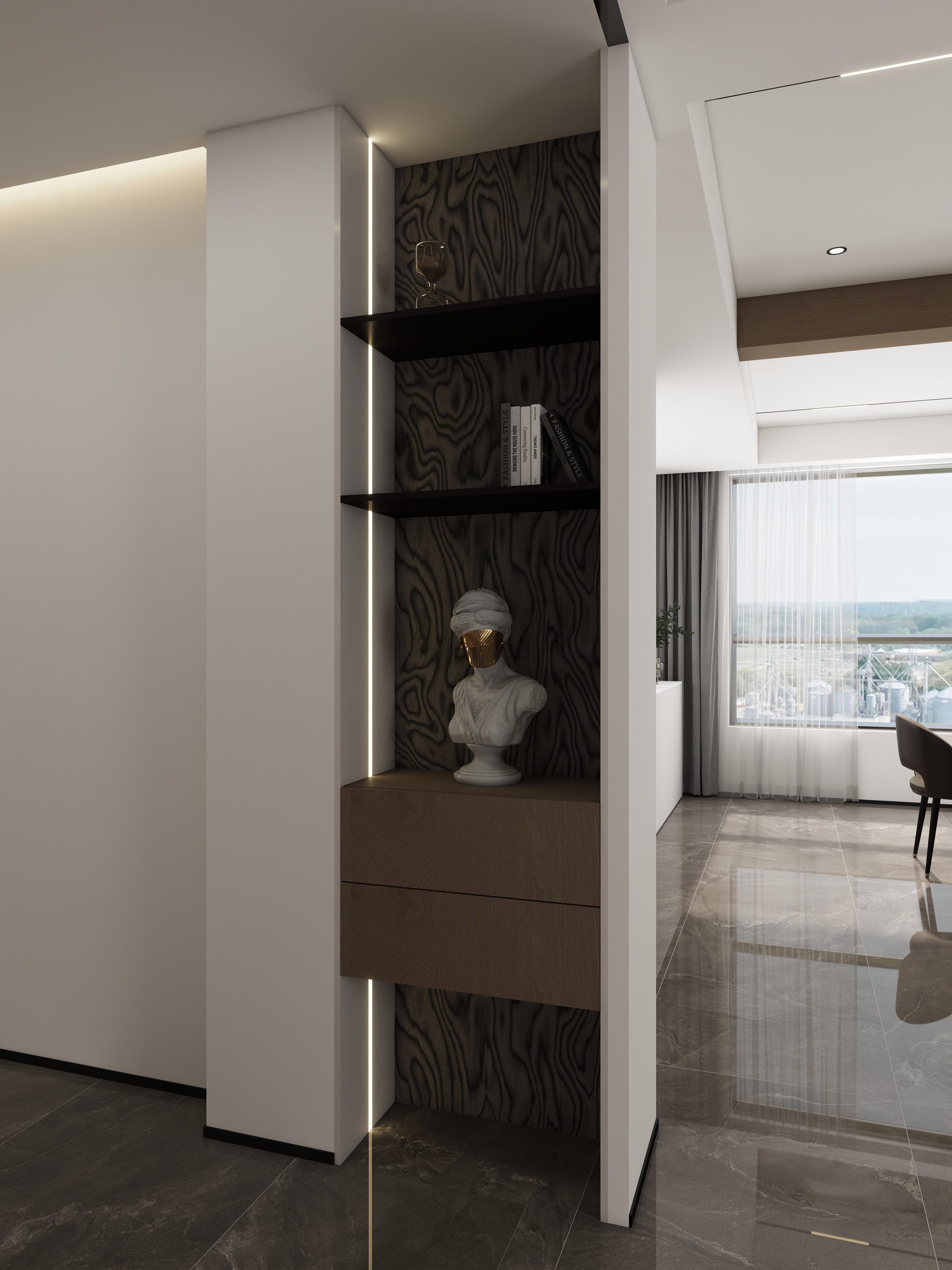 孙有权-『纸落云烟』137平丨现代自建别墅装修效果图