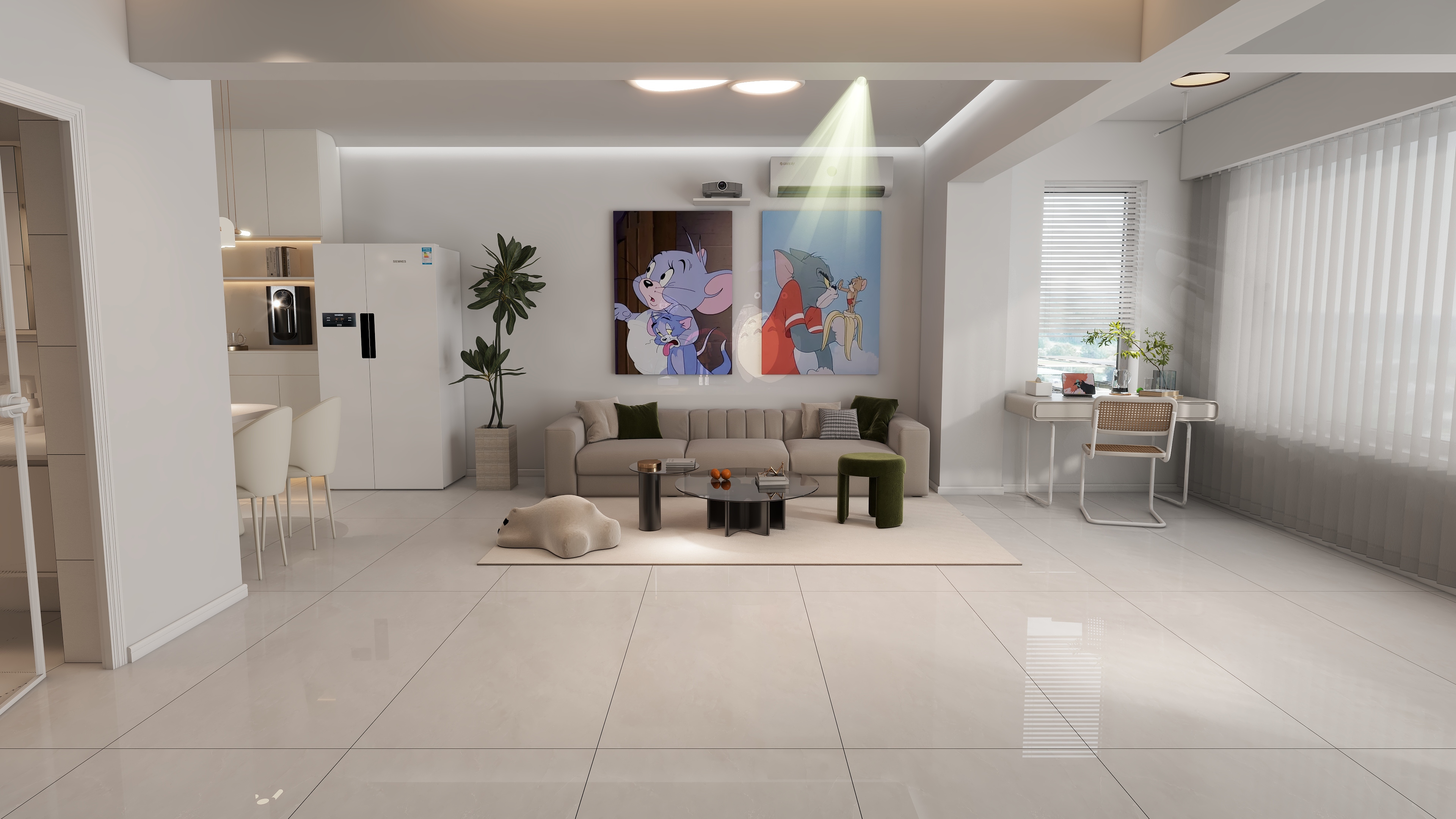 一墨行空-菁花苑11-2605现代奶油-装修设计方案