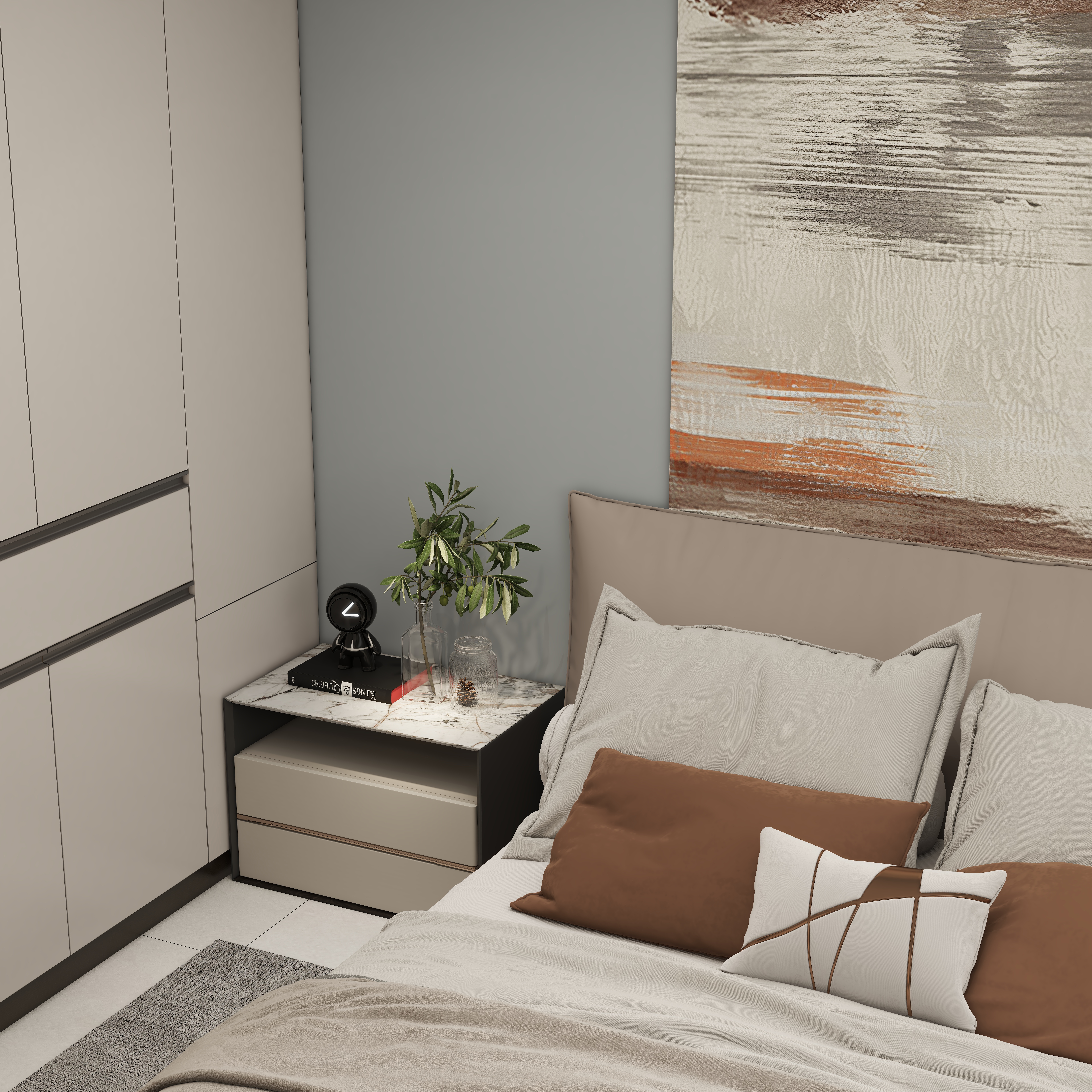 壹诺设计工作室-126㎡4室-现代简约装修效果图