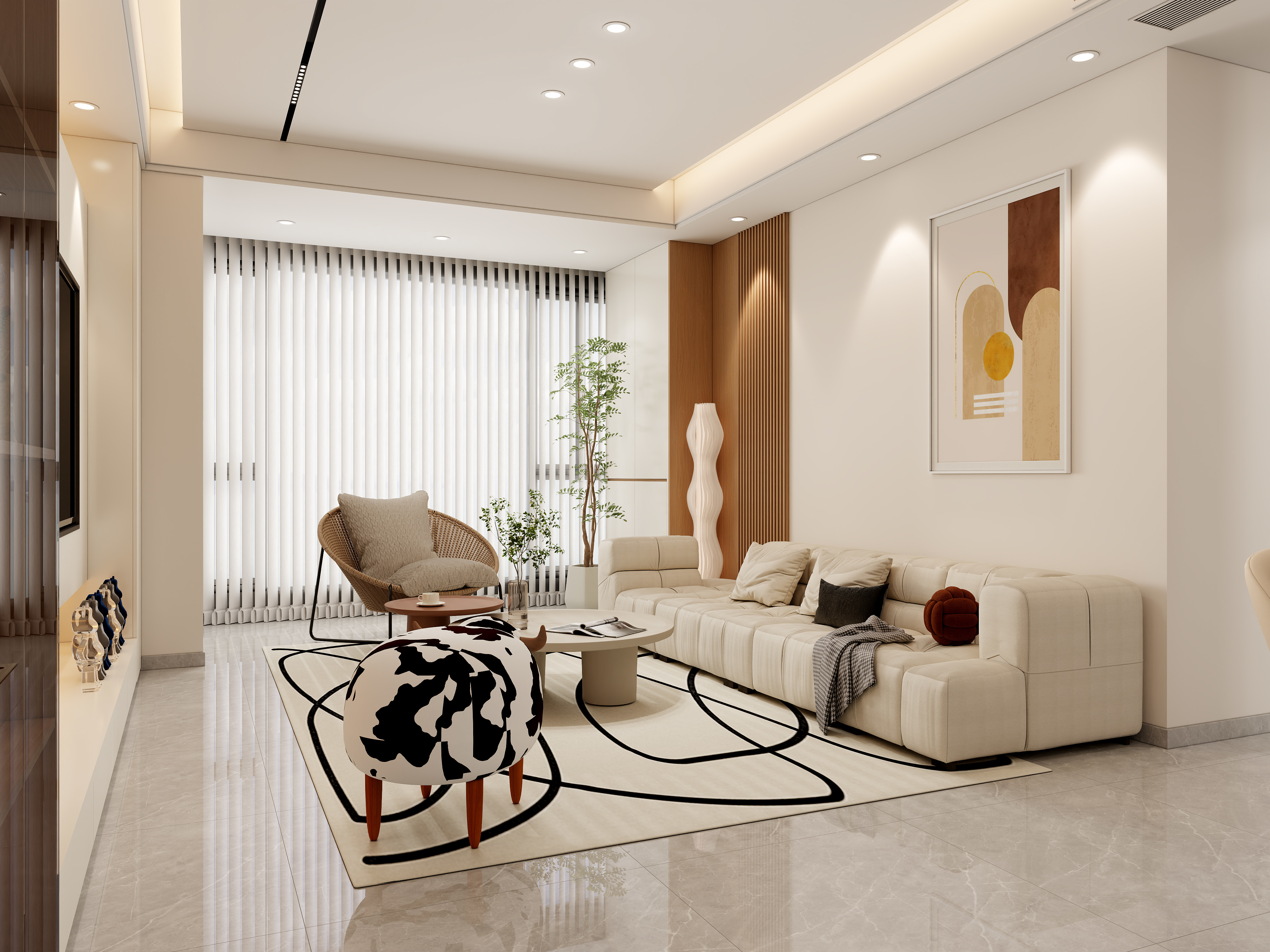 挽苏--丰盛华庭+100㎡+现代（暖色系）-装修设计方案