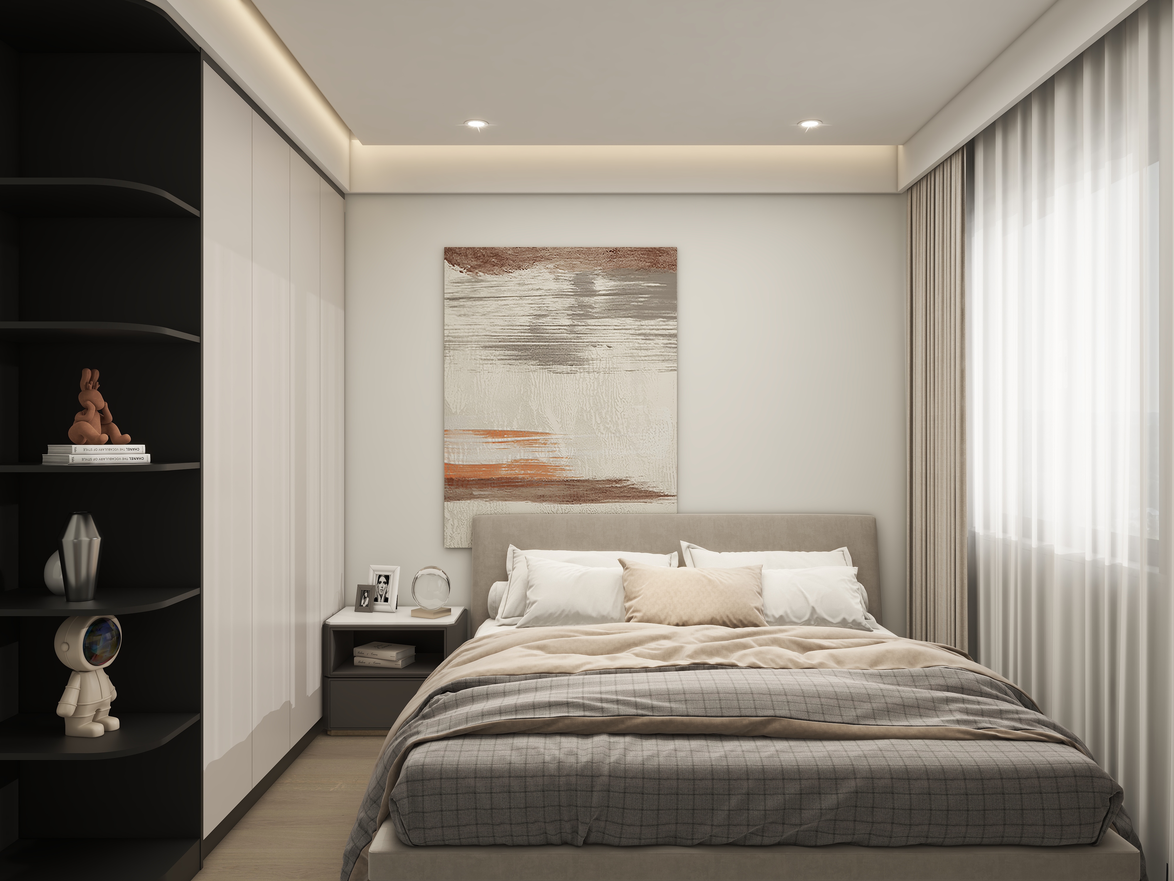 壹诺设计工作室-125㎡3室-现代简约装修效果图