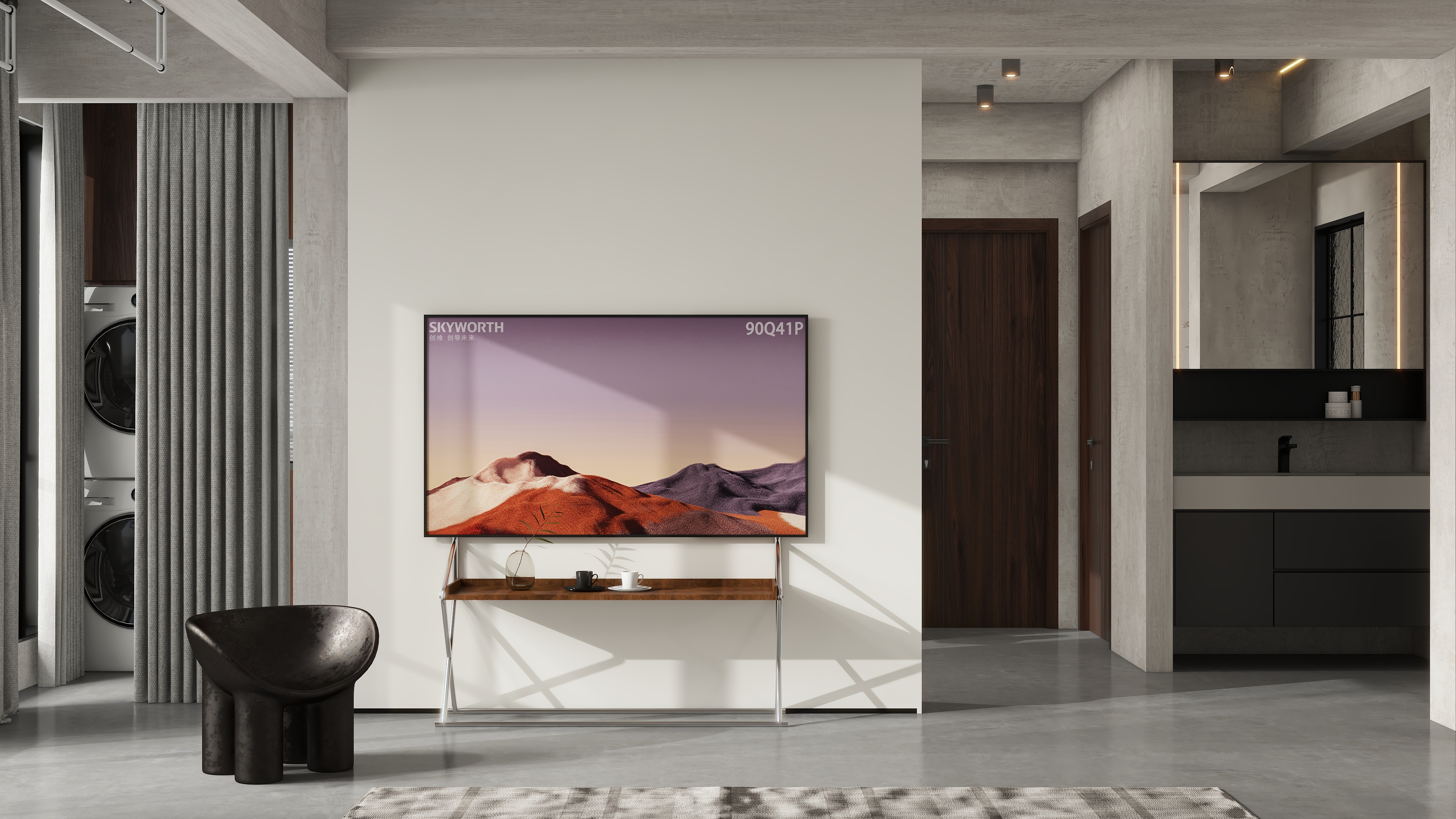 设计师珂源-新城卓越榕域风华工业风88㎡3室装修效果图