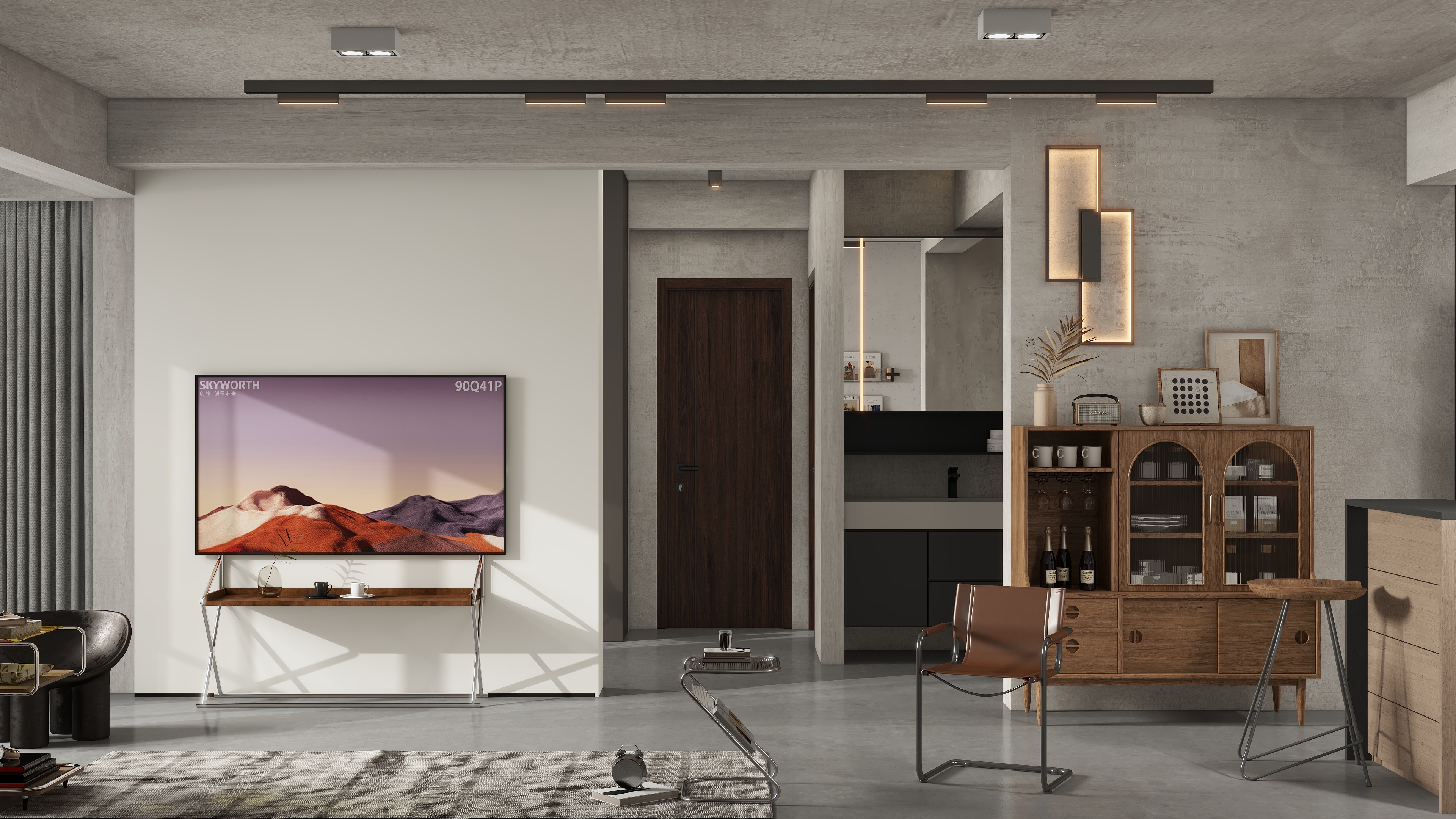 设计师珂源-新城卓越榕域风华工业风88㎡3室装修效果图